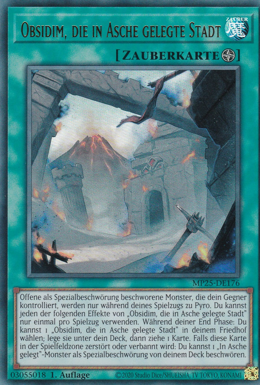 Obsidim, die in Asche gelegte Stadt – MP25-DE176 – Ultra Rare – 1. Auflage – Deutsch – 2025 Mega-Pack Tin