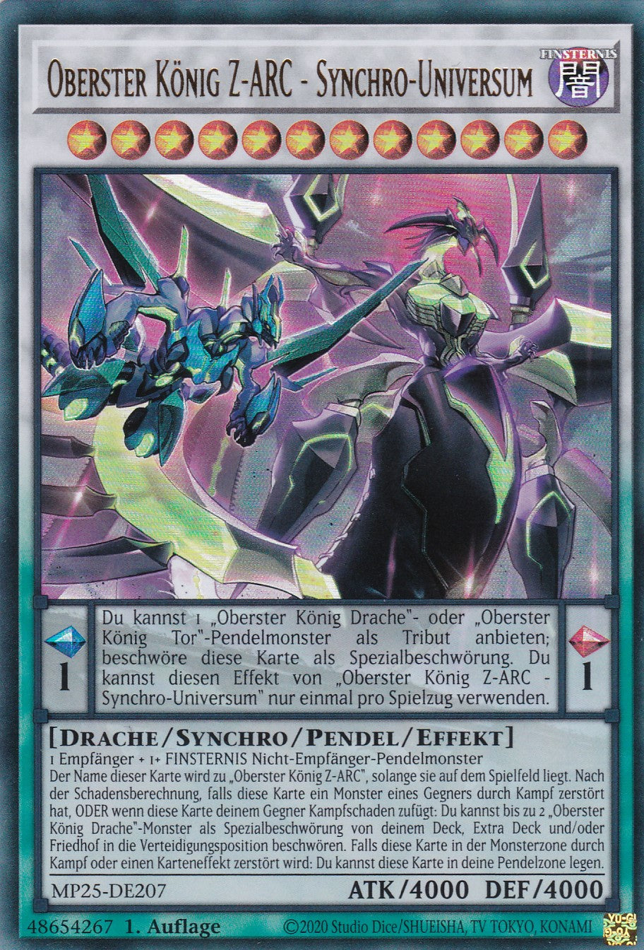 Oberster König Z-ARC - Synchro-Universum – MP25-DE207 – Ultra Rare – 1. Auflage – Deutsch – 2025 Mega-Pack Tin