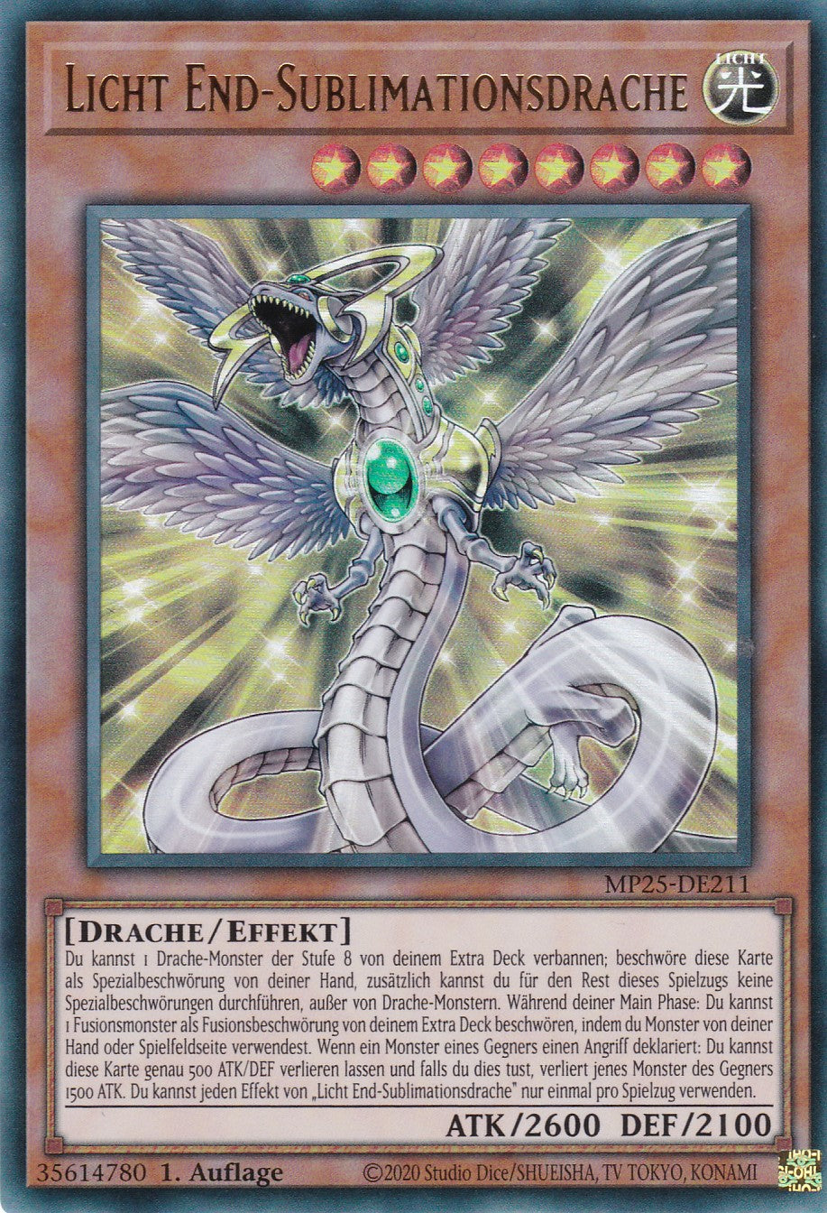 Licht End-Sublimationsdrache – MP25-DE211 – Ultra Rare – 1. Auflage – Deutsch – 2025 Mega-Pack Tin