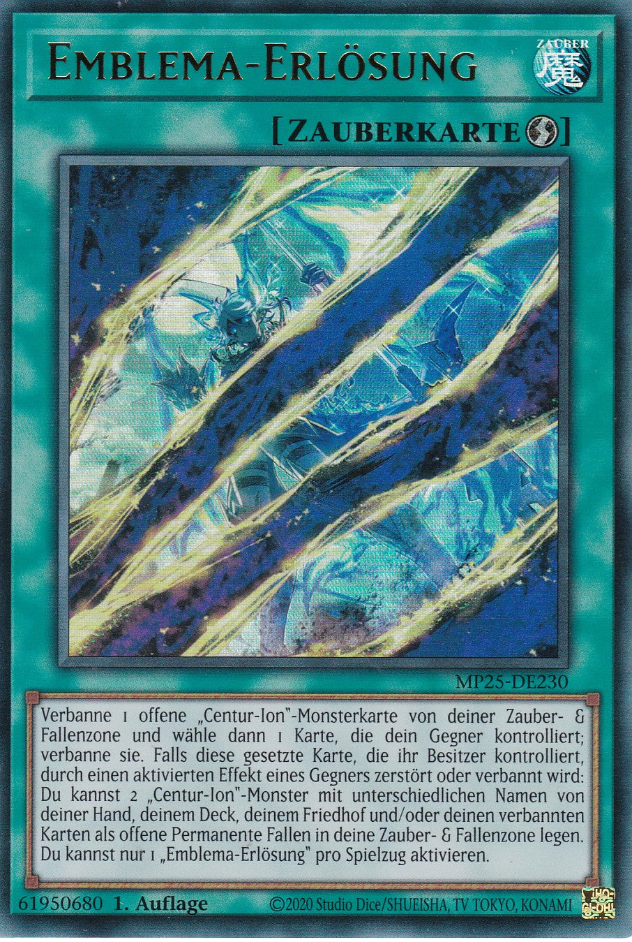 Emblema-Erlösung – MP25-DE230 – Ultra Rare – 1. Auflage – Deutsch – 2025 Mega-Pack Tin