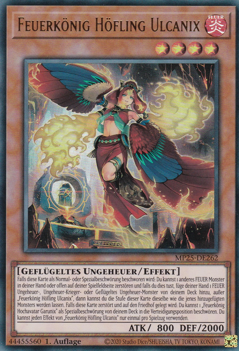 Feuerkönig Höfling Ulcanix – MP25-DE262 – Ultra Rare – 1. Auflage – Deutsch – 2025 Mega-Pack Tin