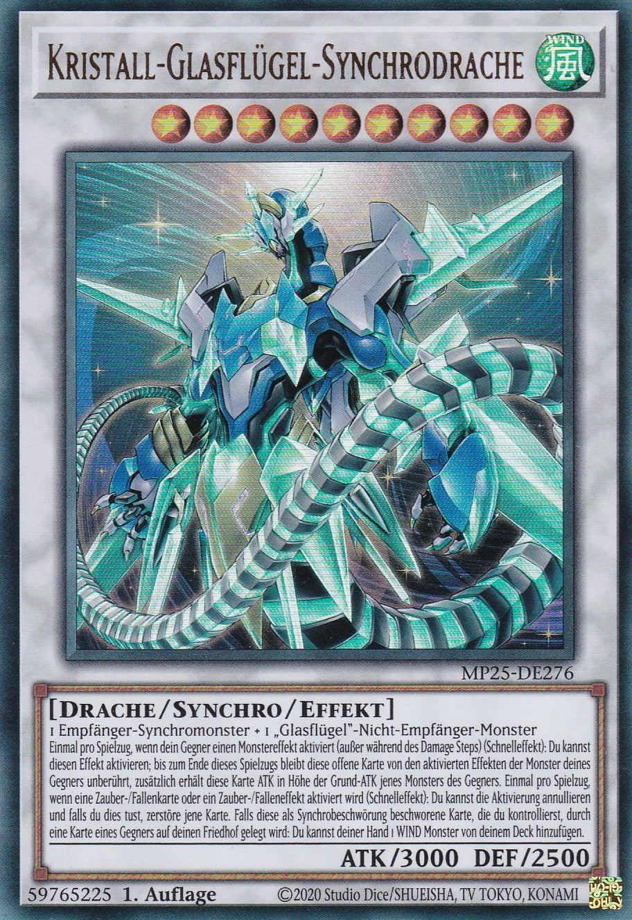 Kristall-Glasflügel-Synchrodrache – MP25-DE276 – Ultra Rare – 1. Auflage – Deutsch – 2025 Mega-Pack Tin