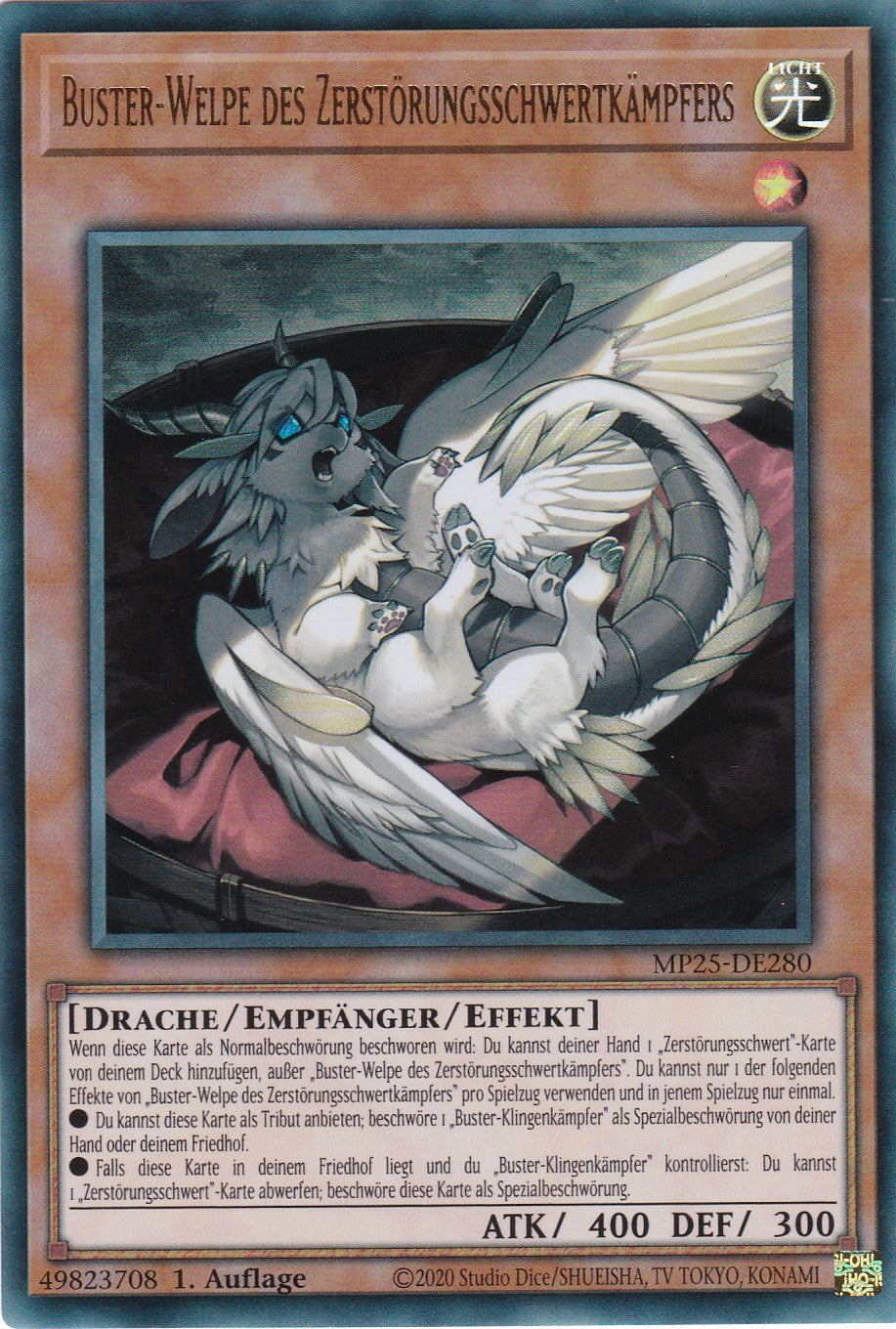 Buster-Welpe des Zerstörungsschwertkämpfers – MP25-DE280 – Ultra Rare – 1. Auflage – Deutsch – 2025 Mega-Pack Tin