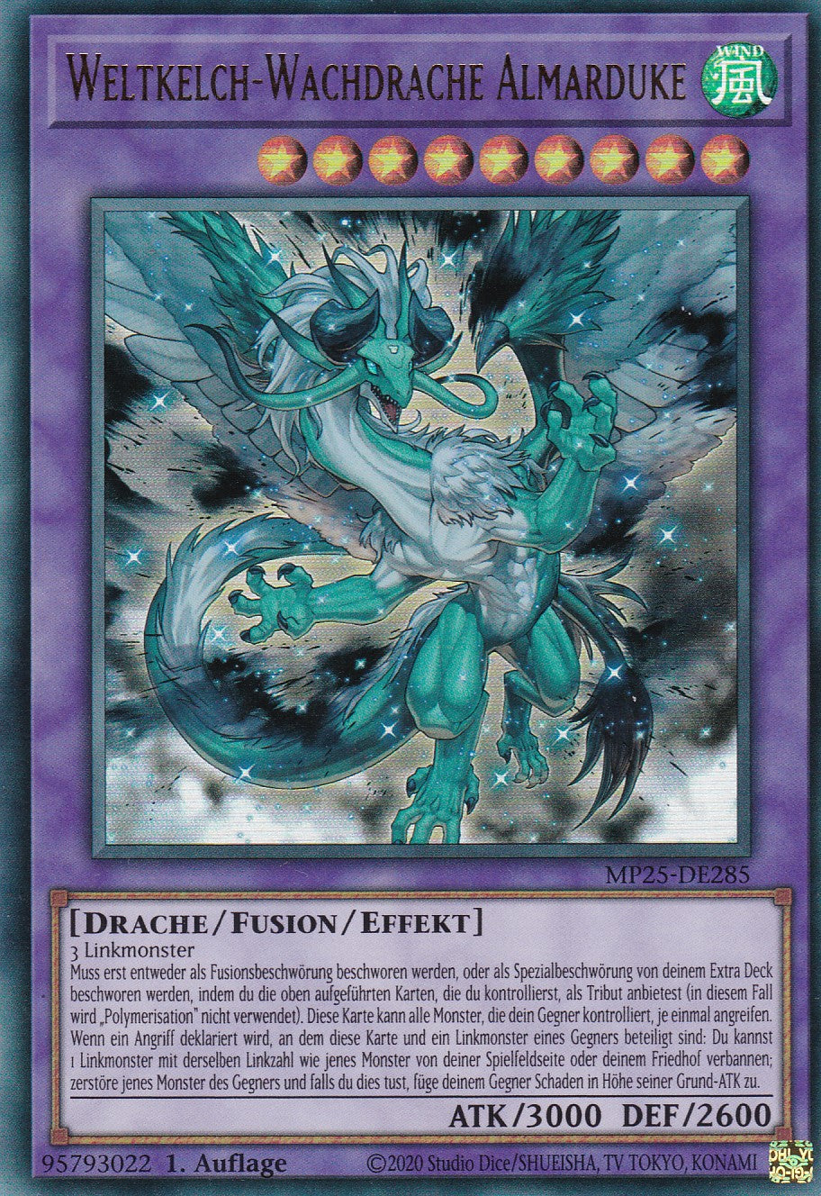 Weltkelch-Wachdrache Almarduke – MP25-DE285 – Ultra Rare – 1. Auflage – Deutsch – 2025 Mega-Pack Tin
