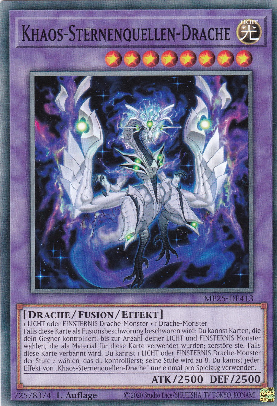 Khaos-Sternenquellen-Drache – MP25-DE413 – Common – 1. Auflage – Deutsch – 2025 Mega-Pack Tin