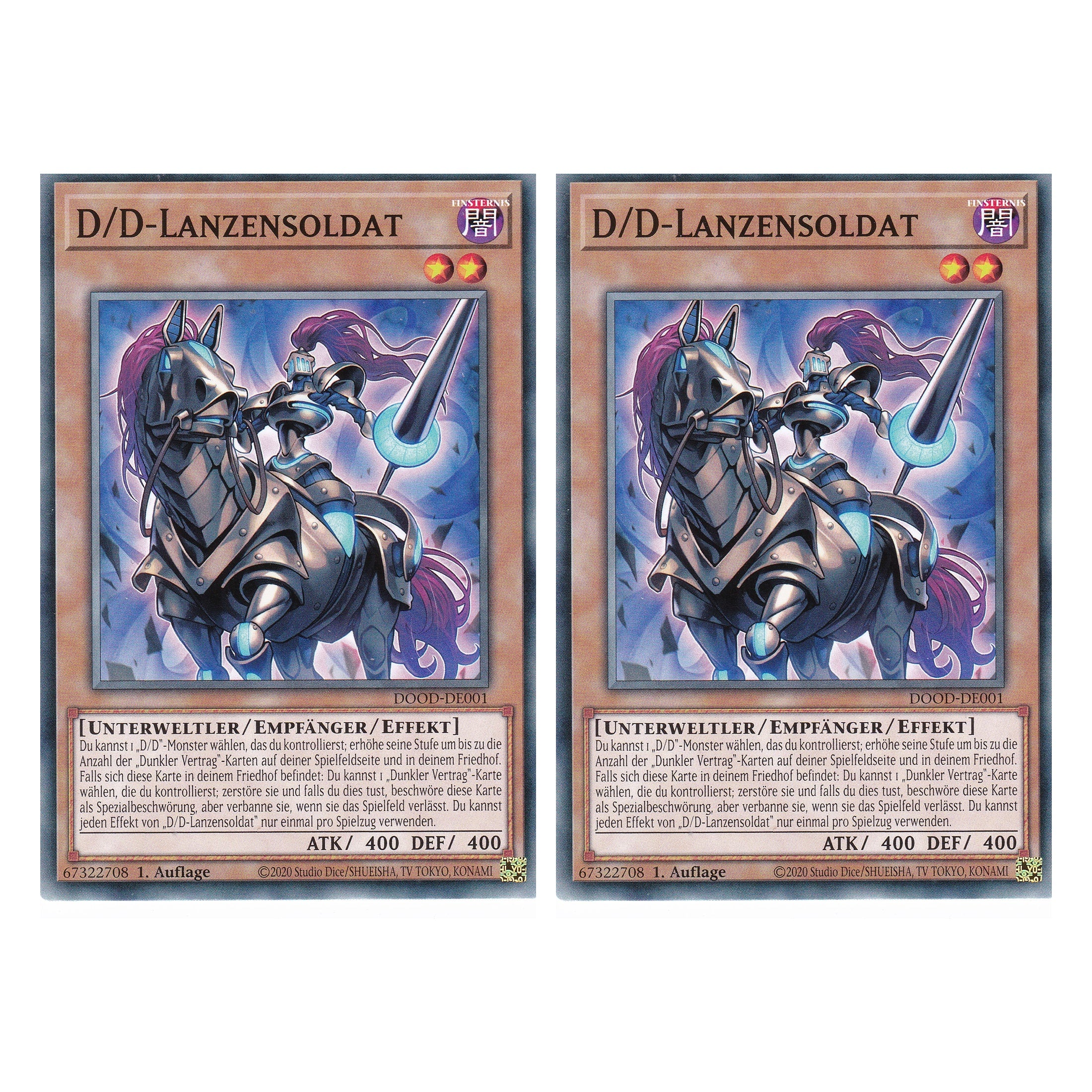 D/D-Lanzensoldat - DOOD-DE001 - Common - Deutsch - 1. Auflage - Doom of Dimensions - Duo Set (2 Stück) - Yu-Gi-Oh!