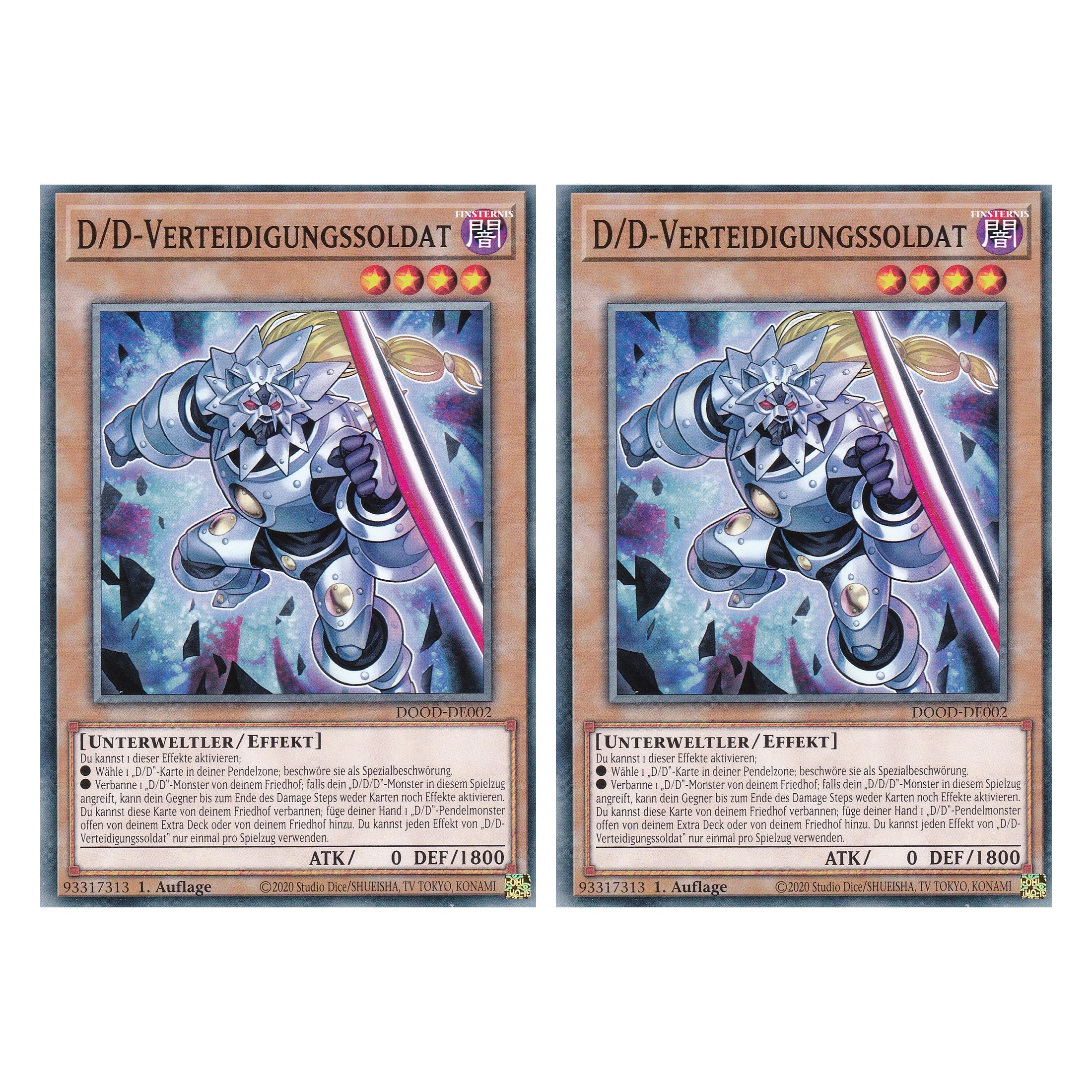 D/D-Verteidigungssoldat - DOOD-DE002 - Common - Deutsch - 1. Auflage - Doom of Dimensions - Duo Set (2 Stück) - Yu-Gi-Oh!