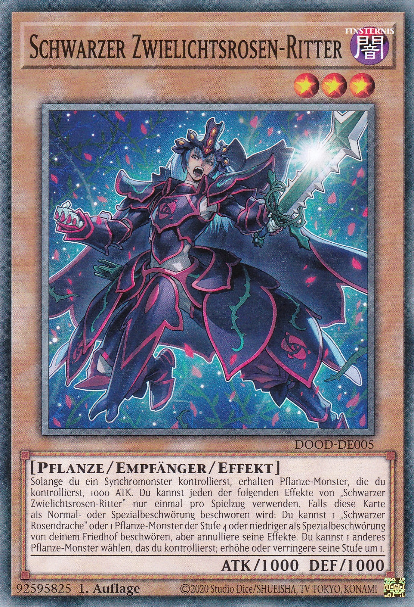 Schwarzer Zwilichtsrosen-Ritter – DOOD-DE005 – Common – 1. Auflage – Deutsch – Doom of Dimensions