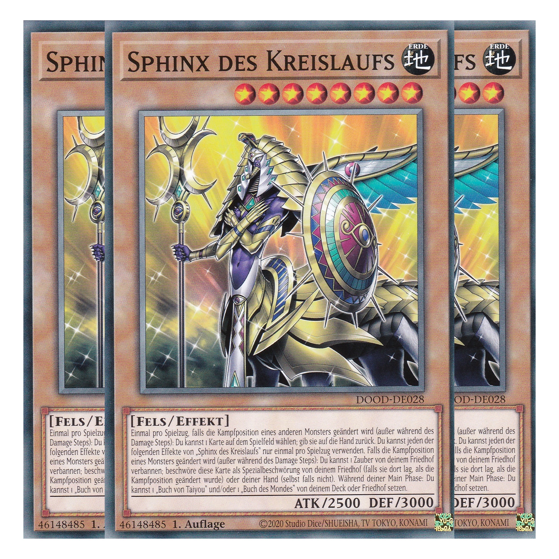 Sphinx des Kreislaufs - DOOD-DE028 - Common - Deutsch - 1. Auflage - Doom of Dimensions - Playset (3 Kopien) - Yu-Gi-Oh!
