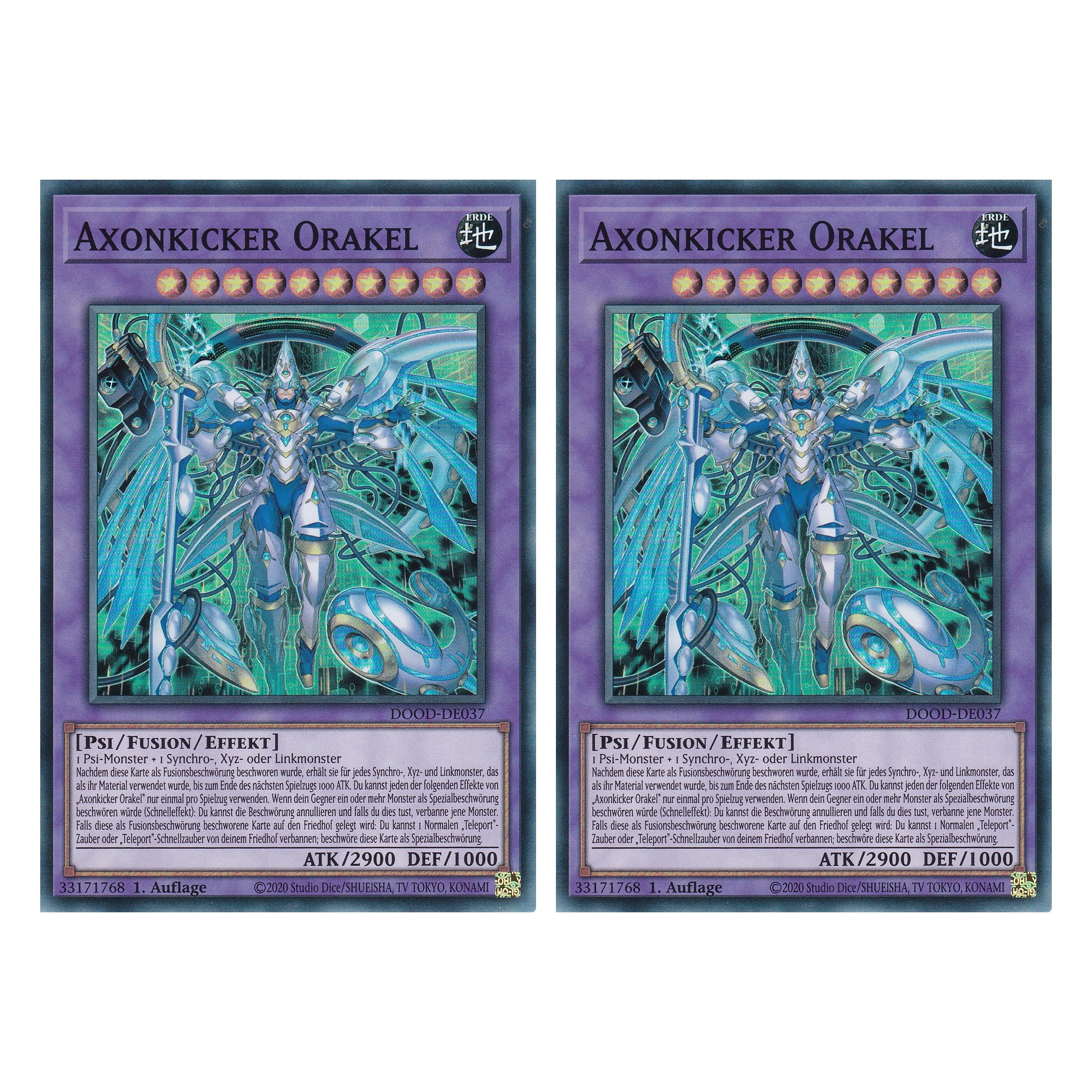 Axonkicker Orakel - DOOD-DE037 - Super Rare - Deutsch - 1. Auflage - Doom of Dimensions - Duo Set (2 Stück) - Yu-Gi-Oh!