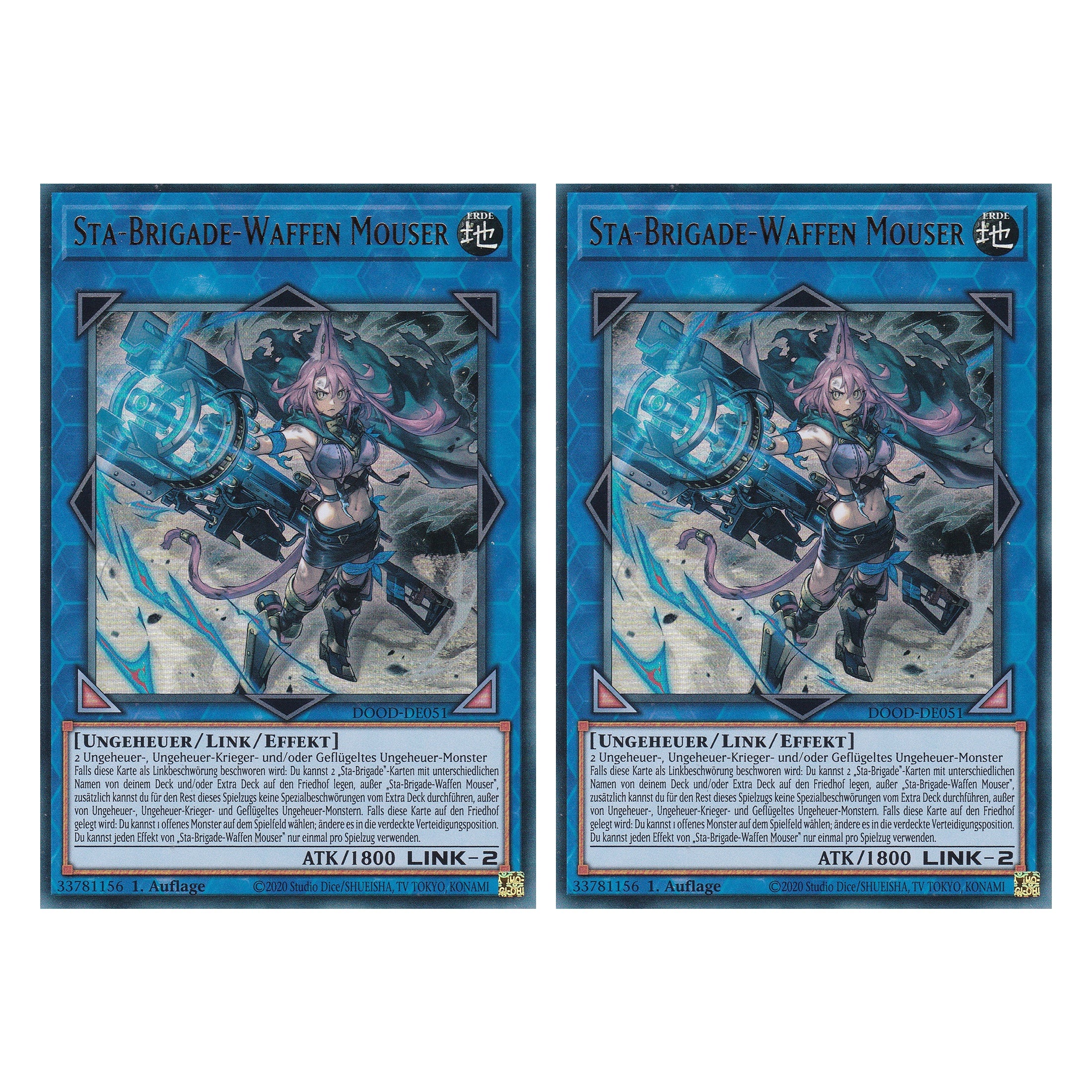 Sta-Brigade-Waffen Mouser - DOOD-DE051 - Ultra Rare - Deutsch - 1. Auflage - Doom of Dimensions - Duo Set (2 Stück) - Yu-Gi-Oh!