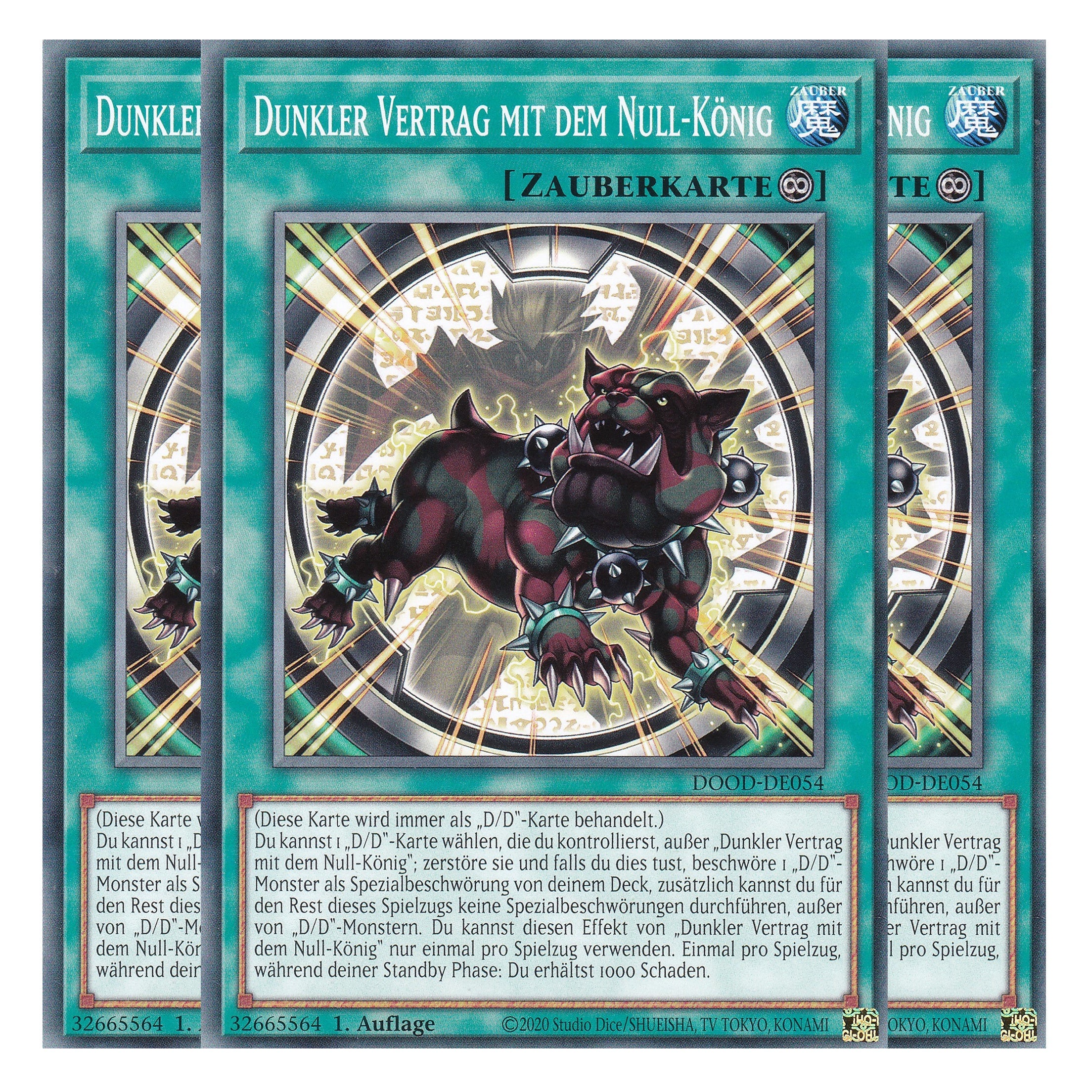 Dunkler Vertrag mit dem Null-König - DOOD-DE054 - Common - Deutsch - 1. Auflage - Doom of Dimensions - Playset (3 Kopien) - Yu-Gi-Oh!