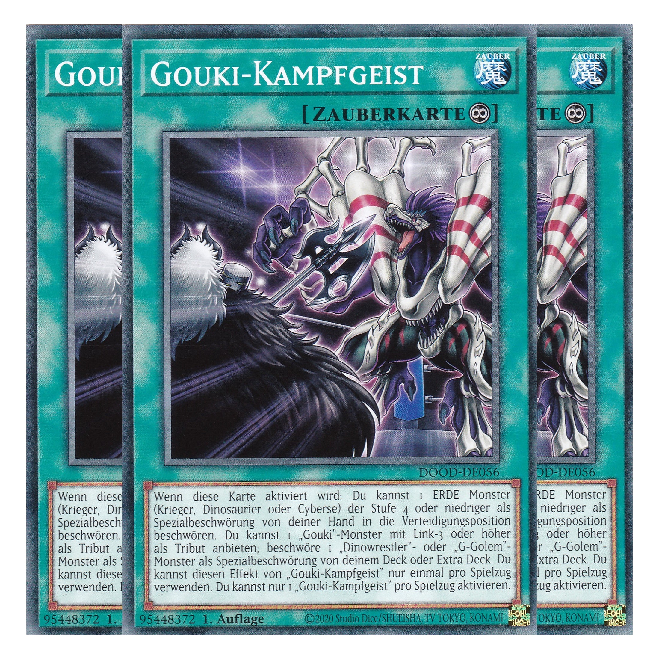Gouki-Kampfgeist - DOOD-DE056 - Common - Deutsch - 1. Auflage - Doom of Dimensions - Playset (3 Kopien) - Yu-Gi-Oh!