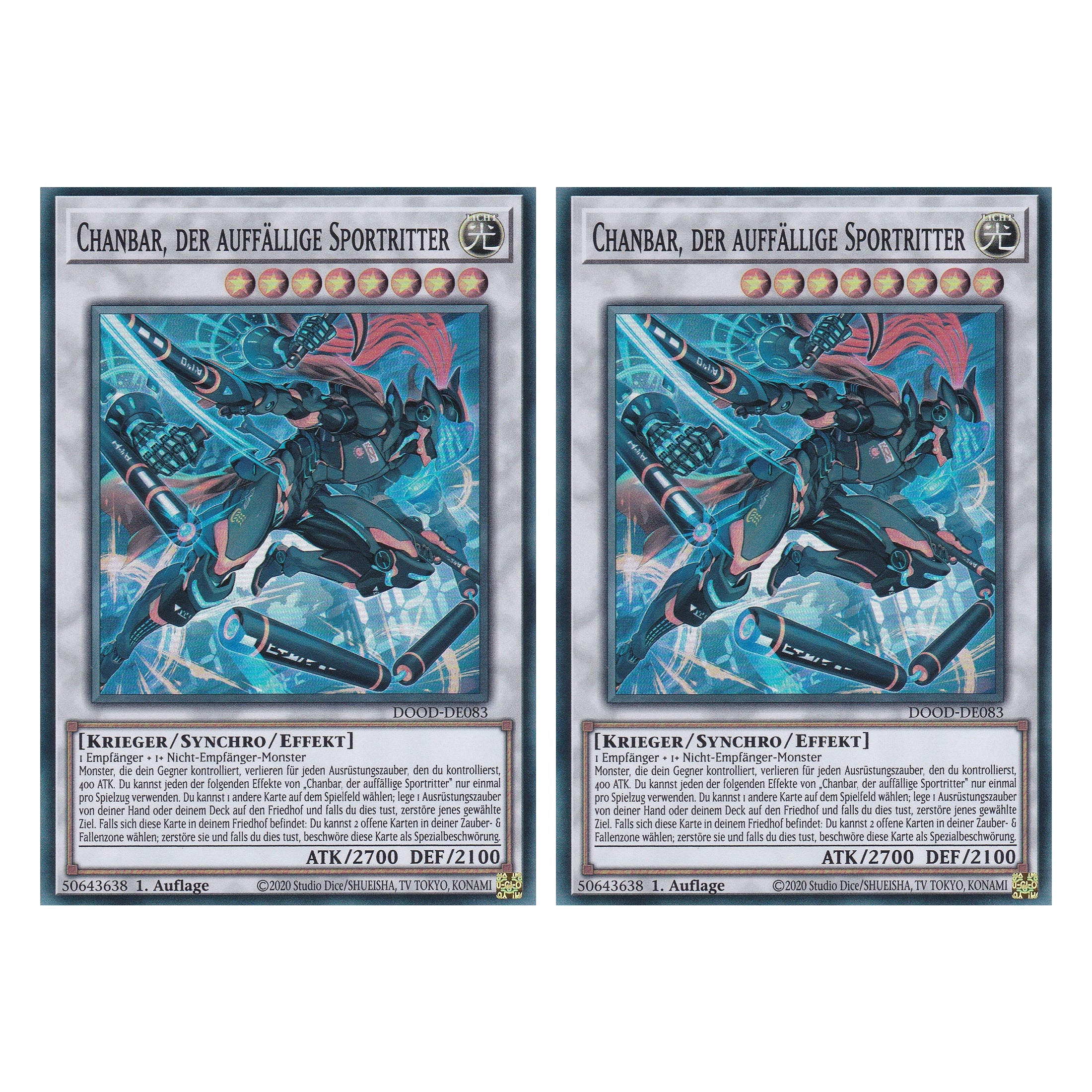 Chanbar, der auffällige Sportritter - DOOD-DE083 - Super Rare - Deutsch - 1. Auflage - Doom of Dimensions - Duo Set (2 Stück) - Yu-Gi-Oh!