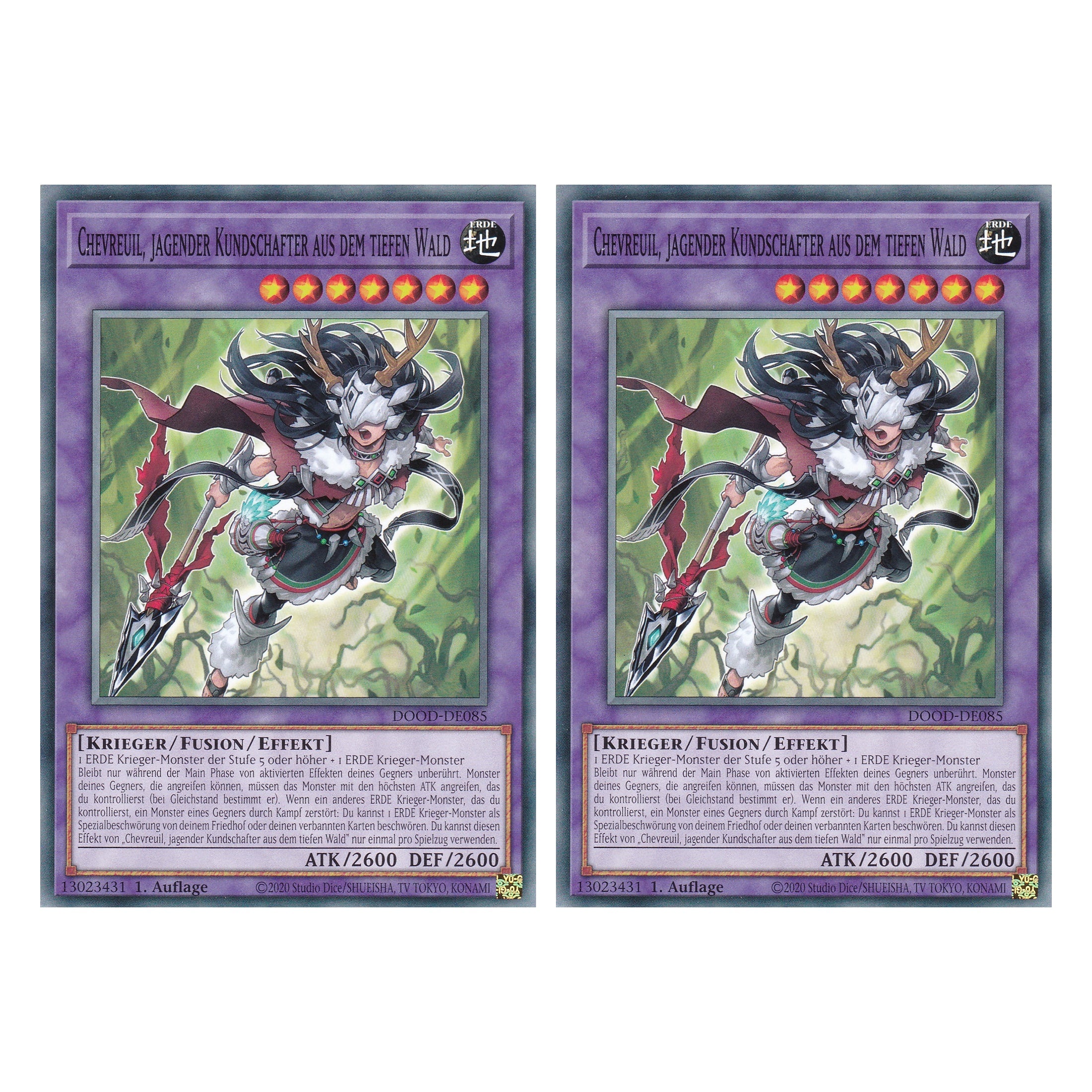 Chevreuil, jagender Kundschafter aus dem tiefen Wald - DOOD-DE085 - Common - Deutsch - 1. Auflage - Doom of Dimensions - Duo Set (2 Stück) - Yu-Gi-Oh!