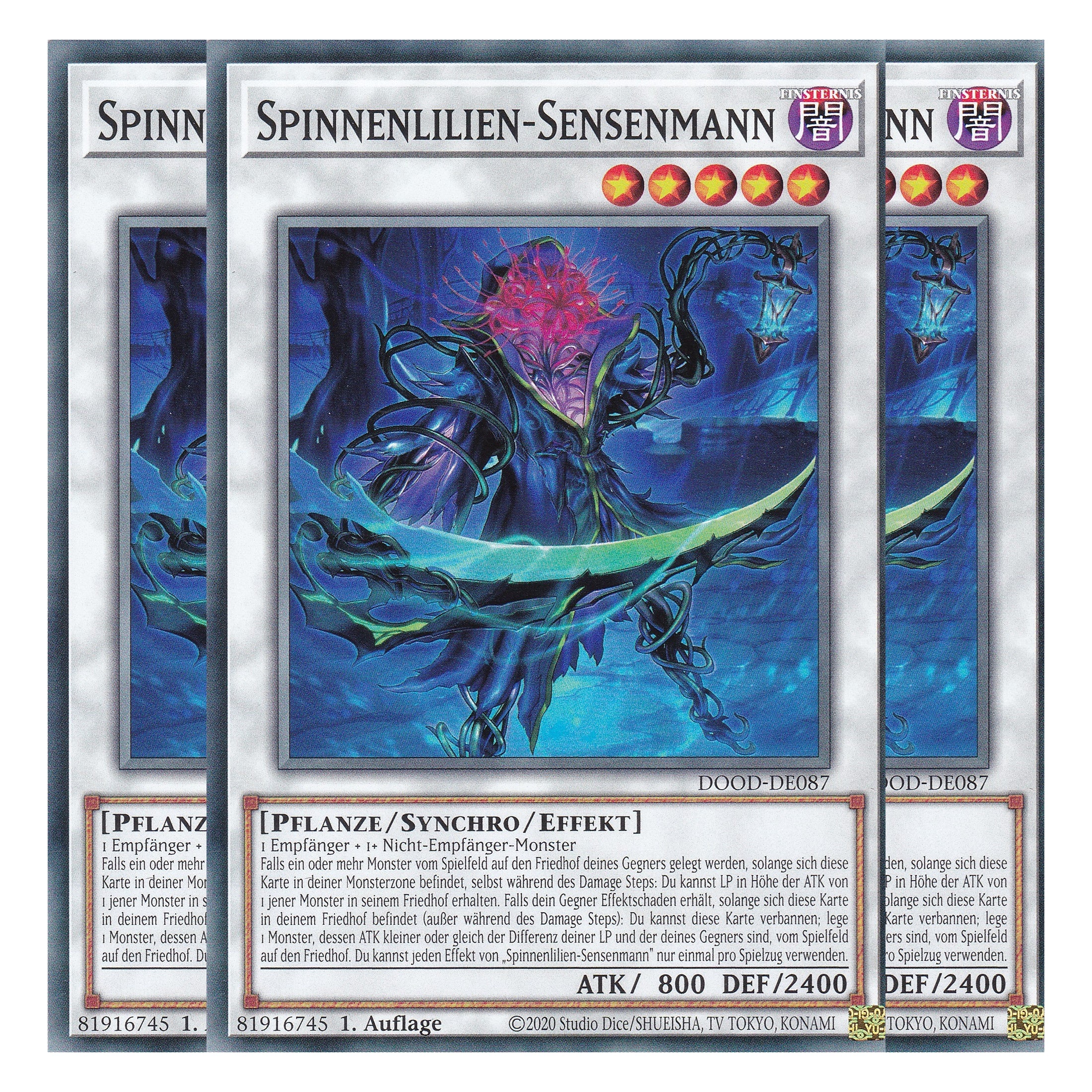 Spinnenlilien-Sensenmann - DOOD-DE087 - Common - Deutsch - 1. Auflage - Doom of Dimensions - Playset (3 Kopien) - Yu-Gi-Oh!