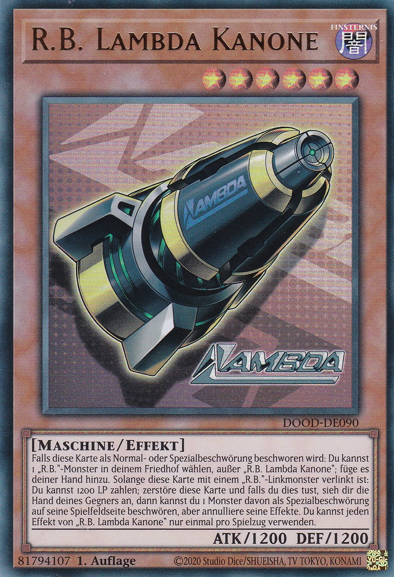 R.B. Lambda Kanone – DOOD-DE090 – Ultra Rare – 1. Auflage – Deutsch – Doom of Dimensions