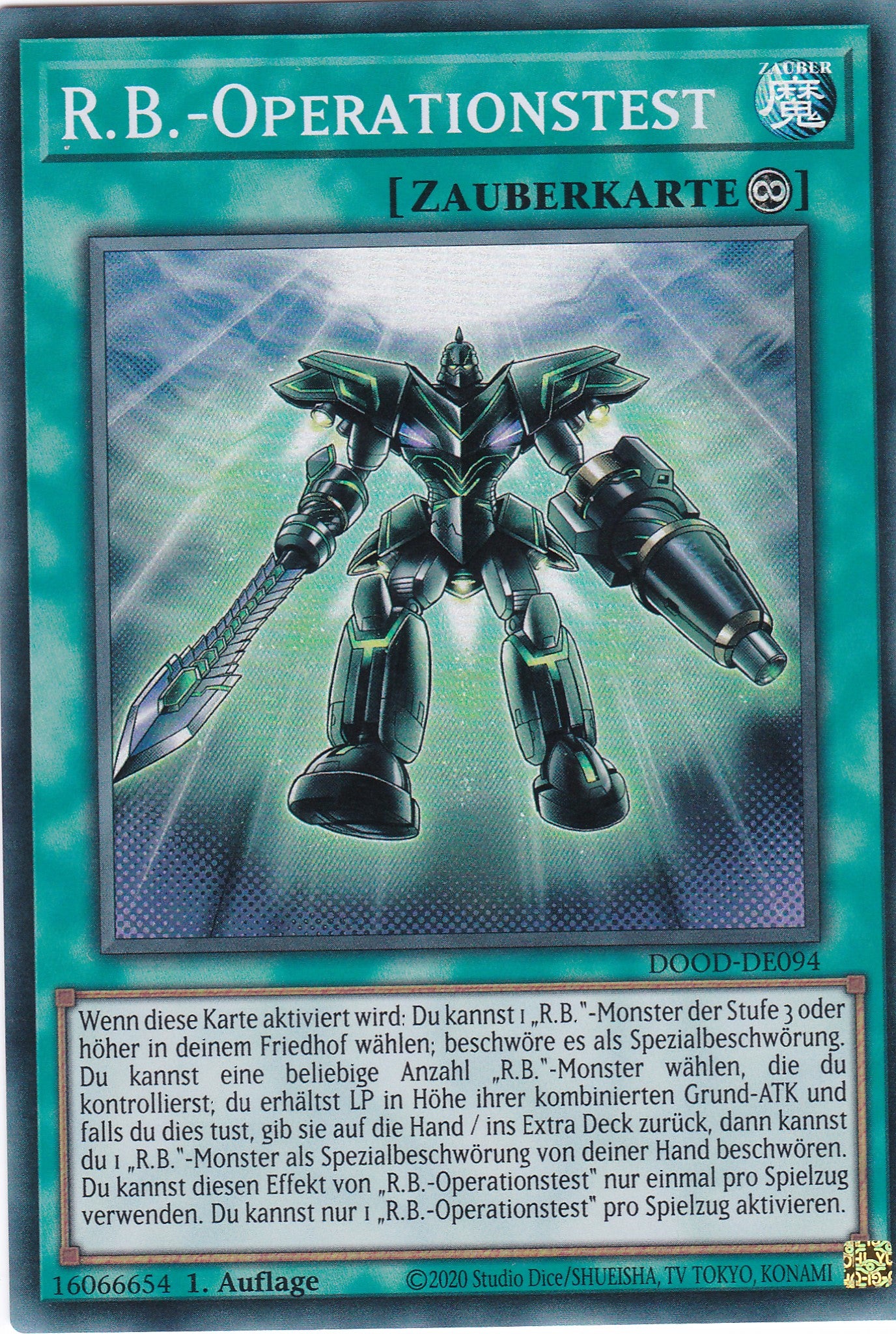 R.B. -Operationstest – DOOD-DE094 – Super Rare – 1. Auflage – Deutsch – Doom of Dimensions