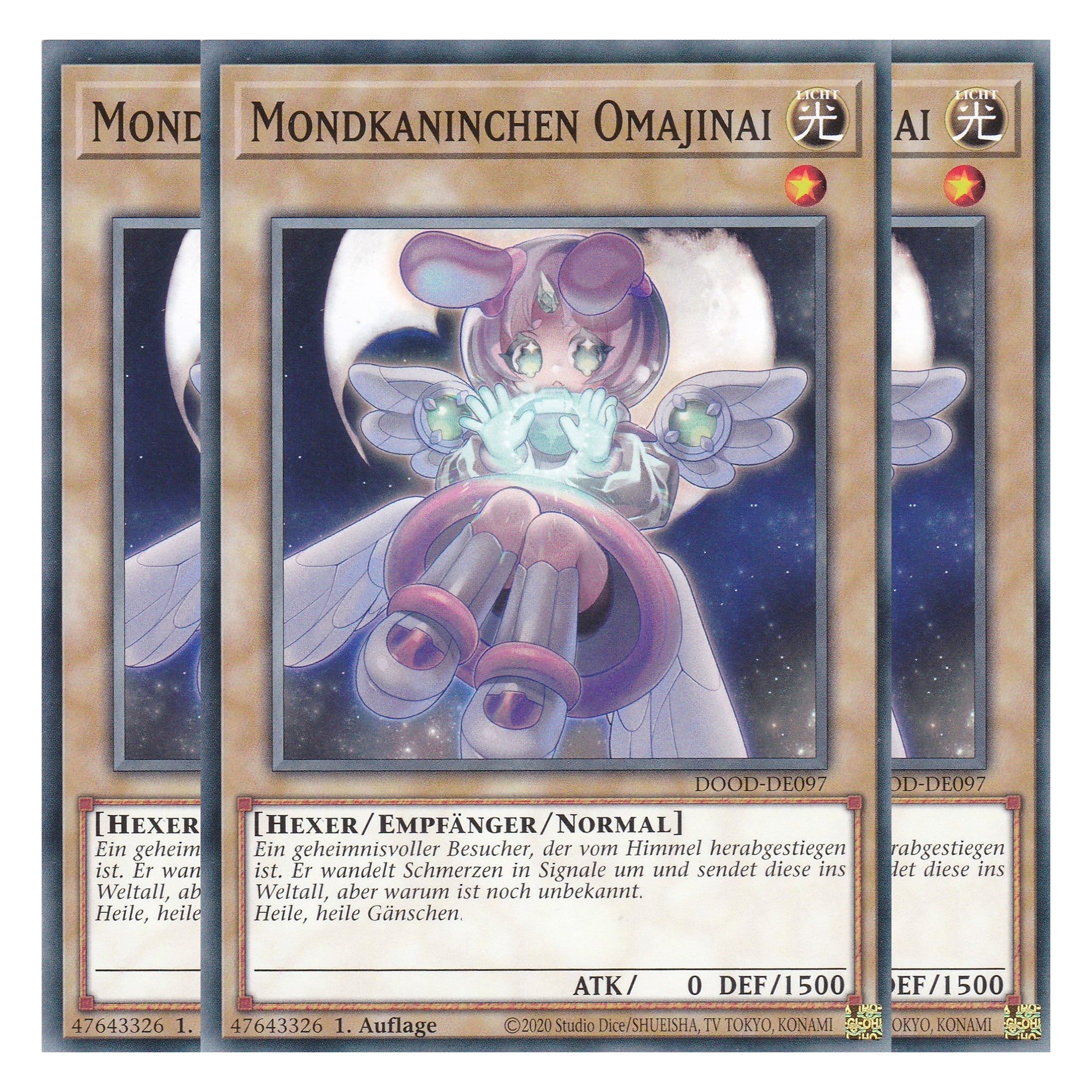 Mondkaninchen Omajinai - DOOD-DE097 - Common - Deutsch - 1. Auflage - Doom of Dimensions - Playset (3 Kopien) - Yu-Gi-Oh!