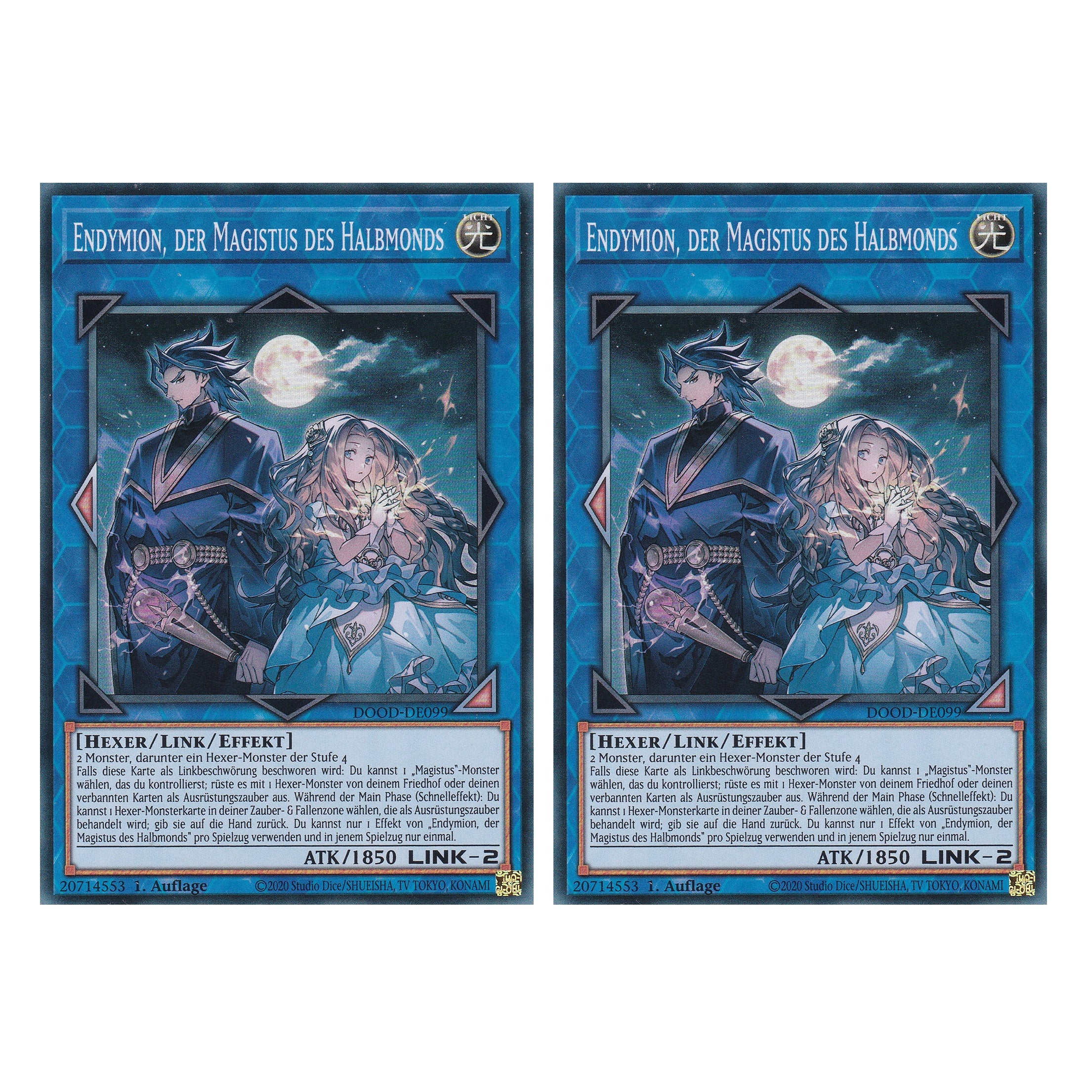 Endymion, der Magistus des Halbmonds - DOOD-DE099 - Super Rare - Deutsch - 1. Auflage - Doom of Dimensions - Duo Set (2 Stück) - Yu-Gi-Oh!