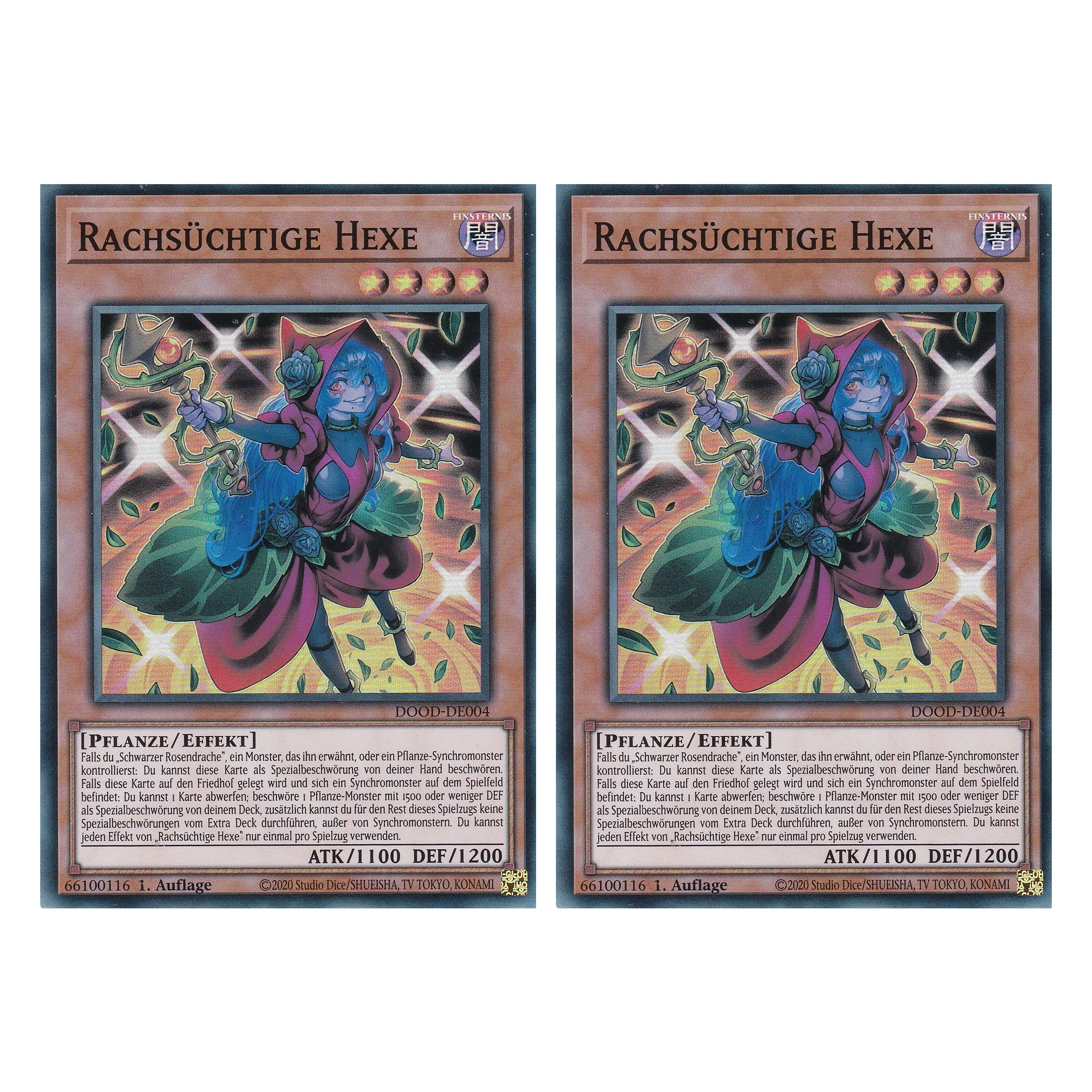 Rachsüchtige Hexe - DOOD-DE004 - Super Rare - Deutsch - 1. Auflage - Doom of Dimensions - Duo Set (2 Stück) - Yu-Gi-Oh!