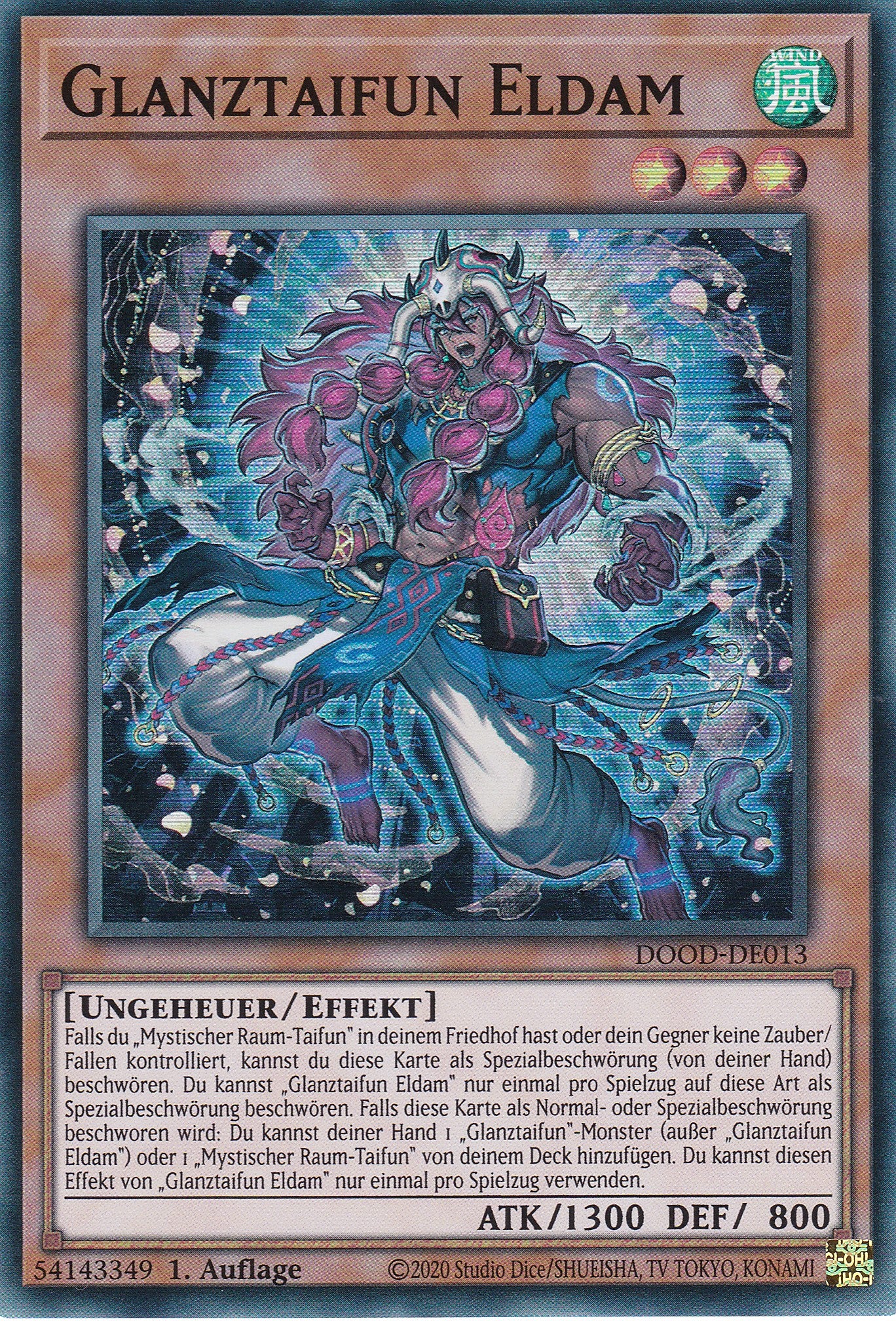 DOOD-DE013 – Glanztaifun Eldam - Super Rare – 1. Auflage – Deutsch – Doom of Dimensions