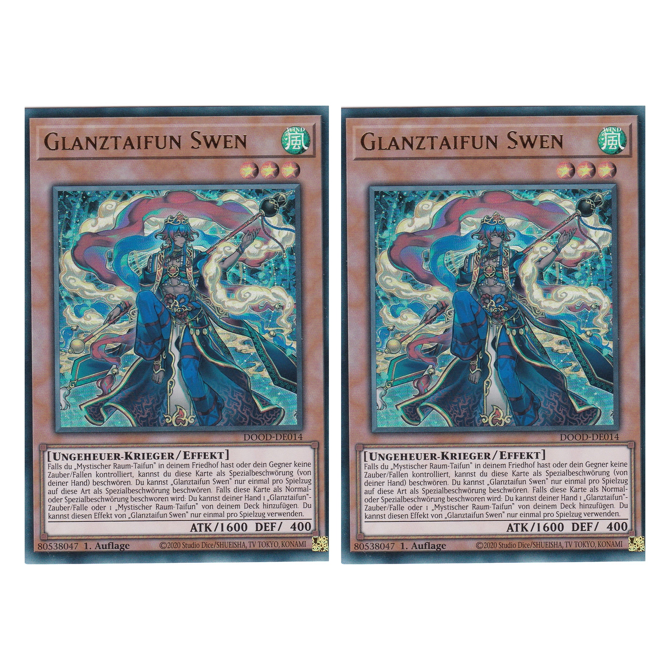 Glanztaifun Swen - DOOD-DE014 - Ultra Rare - Deutsch - 1. Auflage - Doom of Dimensions - Duo Set (2 Stück) - Yu-Gi-Oh!