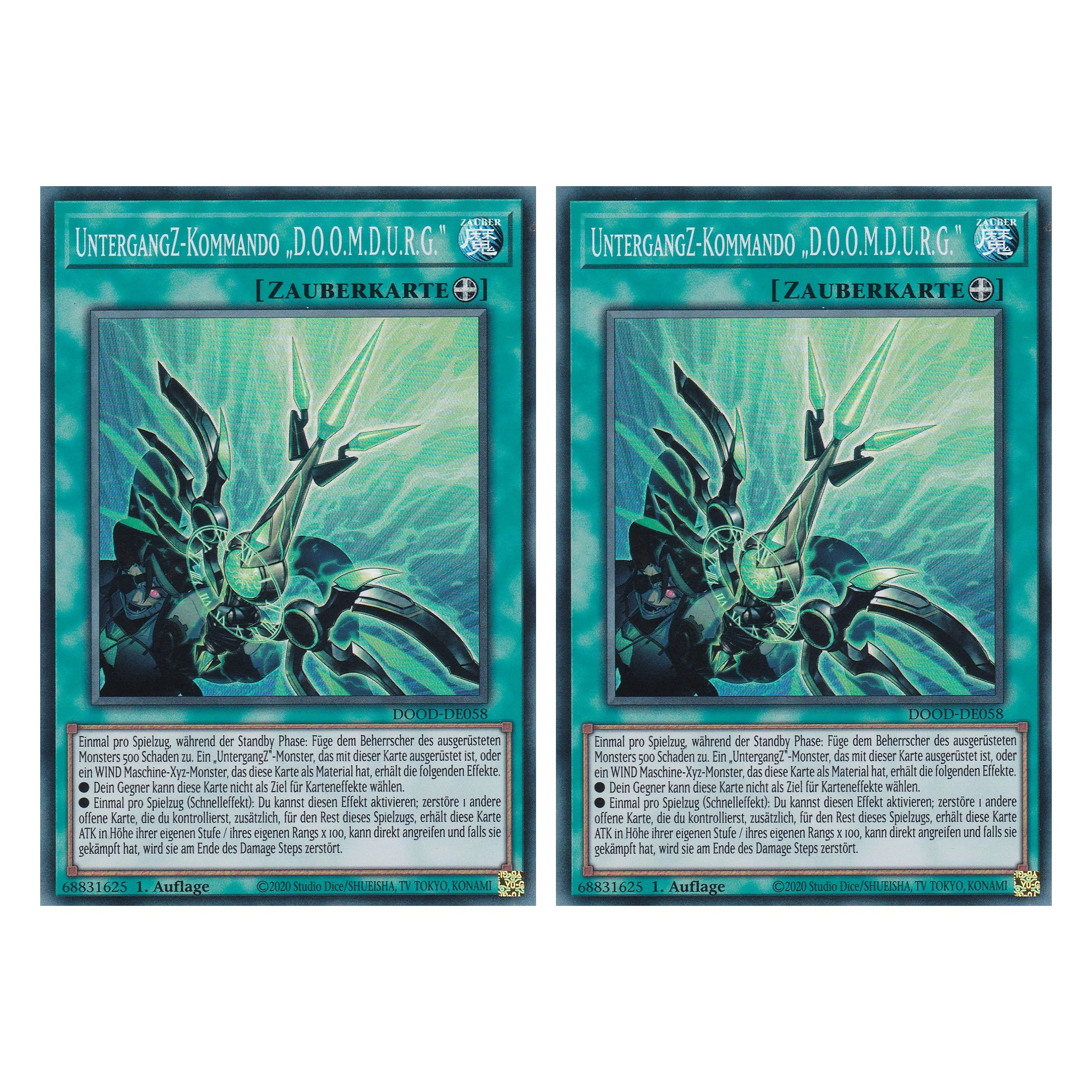 UntergangZ-Kommando „D.O.O.M.D.U.R.G.“ - DOOD-DE058 - Super Rare - Deutsch - 1. Auflage - Doom of Dimensions - Duo Set (2 Stück) - Yu-Gi-Oh!