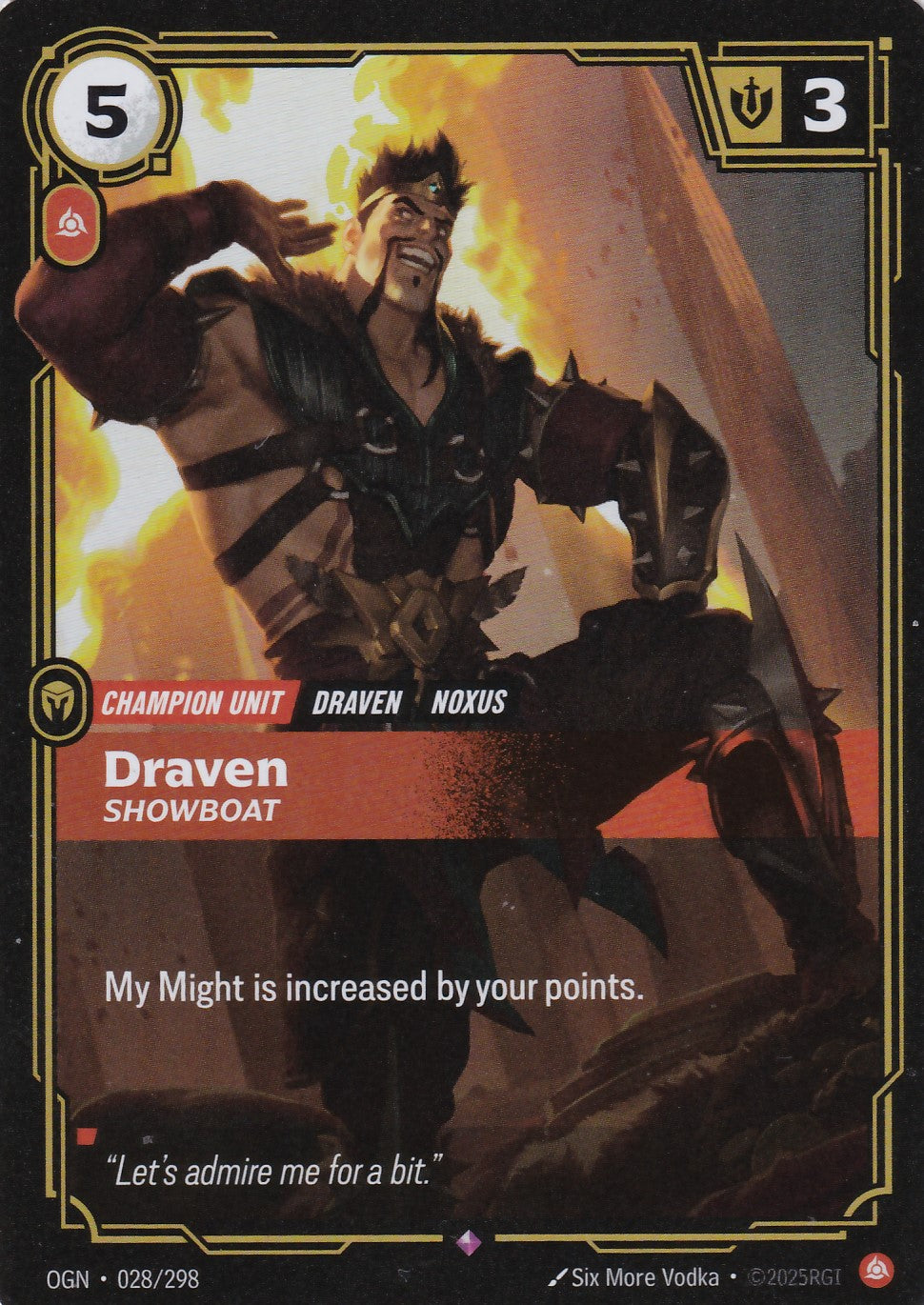 Draven, Showboat - OGN-028 - Rare - EN - Origins