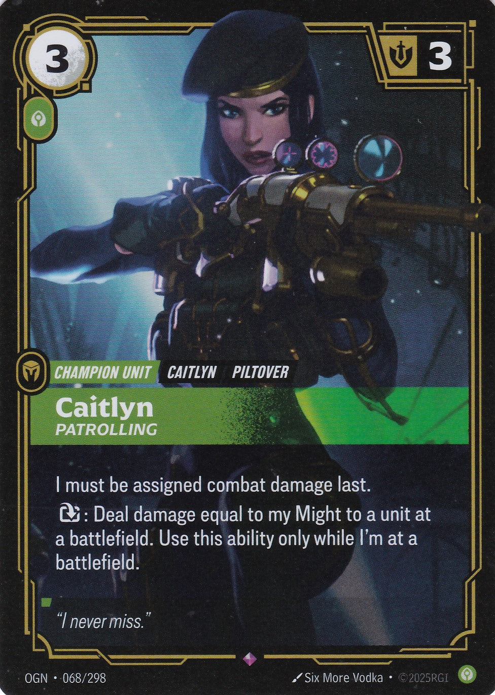 Caitlyn, Patrolling - OGN-068 - Rare - EN - Origins