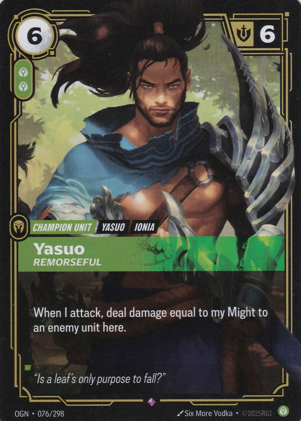 Yasuo, Remorseful - OGN-076 - Rare - EN - Origins