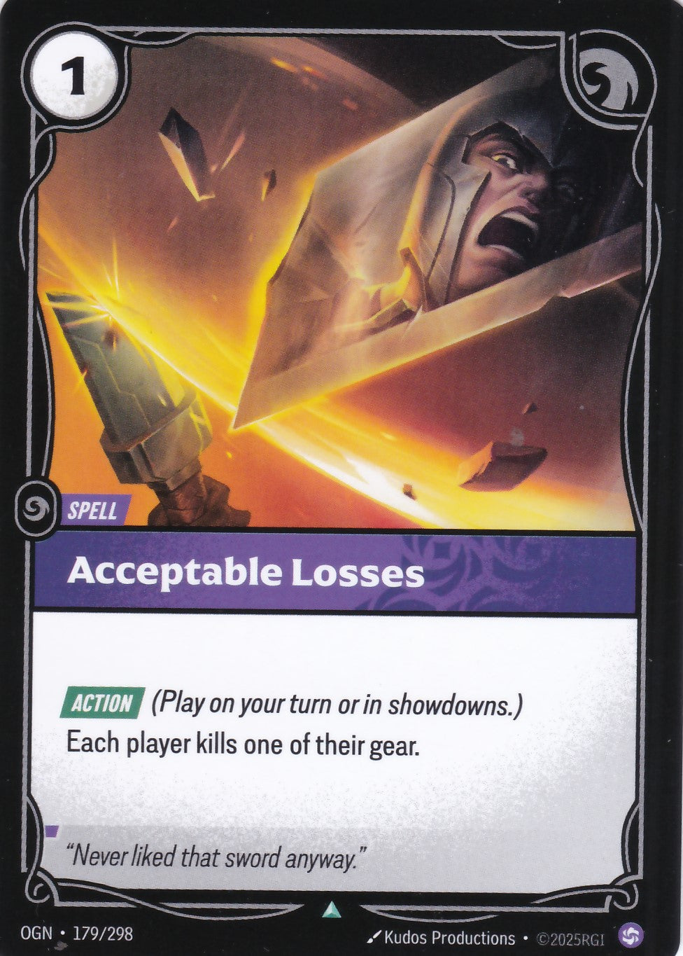 Acceptable Losses - OGN-179 - Uncommon - EN - Origins