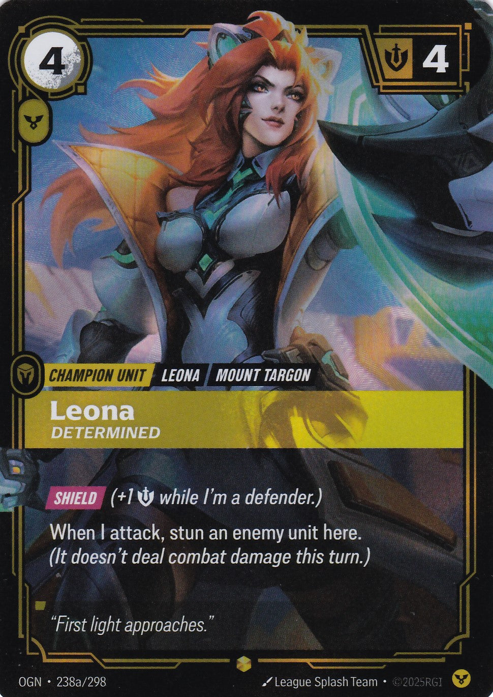 Leona, Determined (Alt Art) - OGN-238a - Showcase - EN - Origins