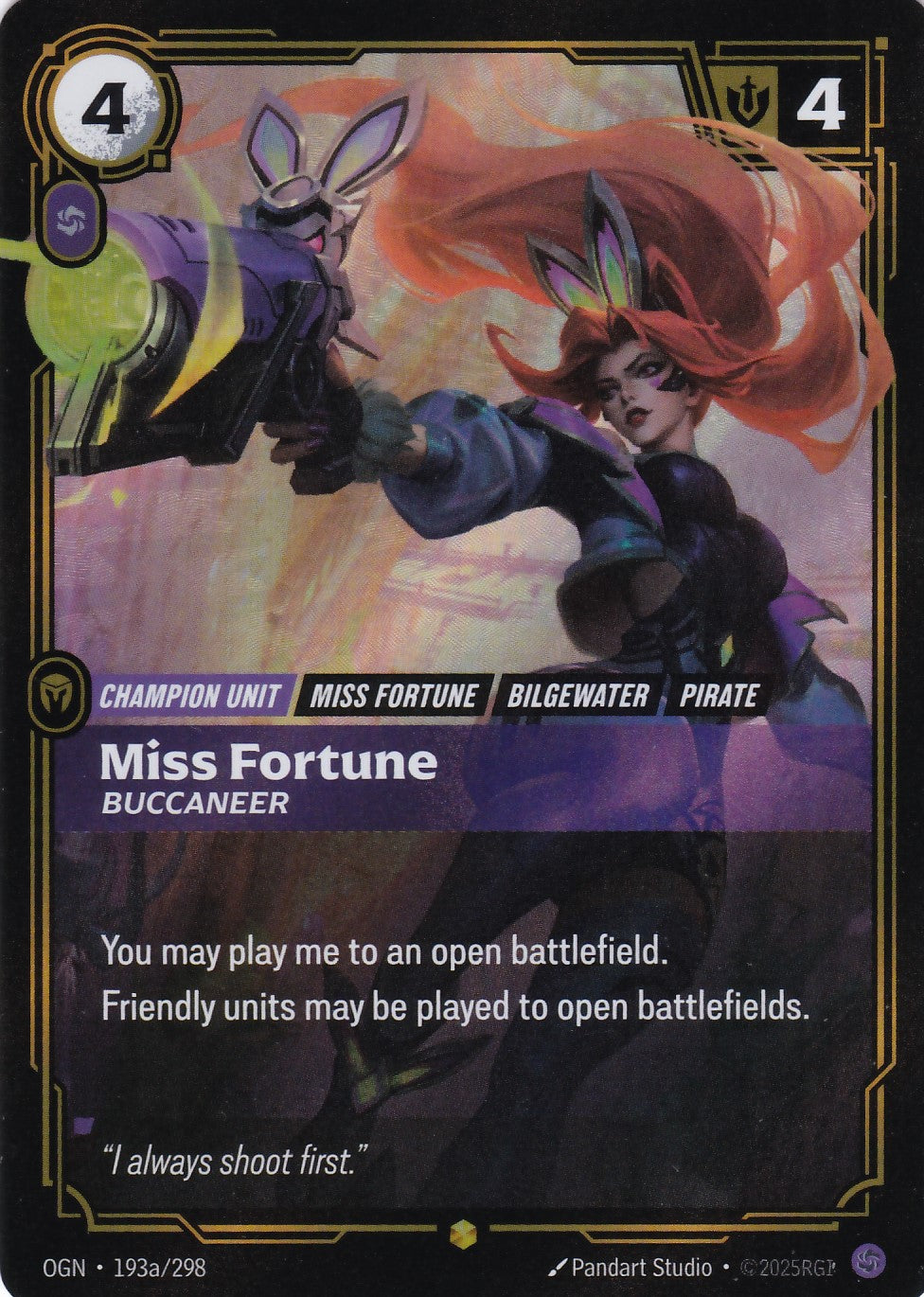 Miss Fortune, Buccaneer (Alt Art) - OGN-193a - Showcase - EN - Origins