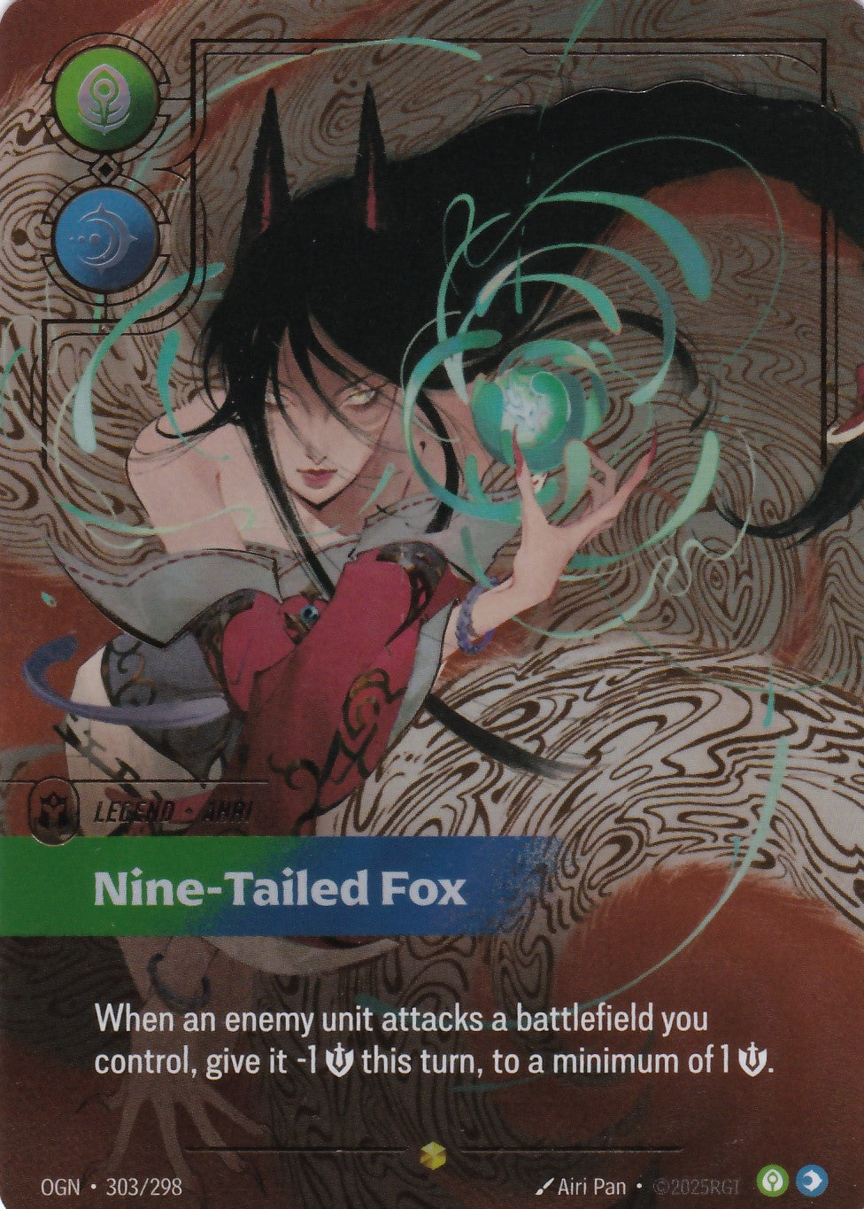 Ahri, Nine-Tailed Fox (Overnumbered) - OGN-303 - Showcase - EN - Origins