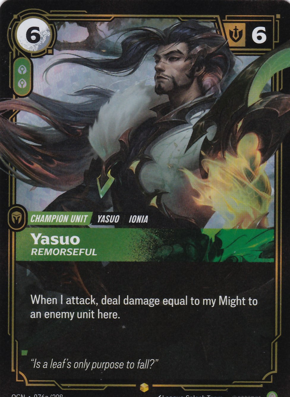 Yasuo, Remorseful (Alt Art) - OGN-076a - Showcase - EN - Origins