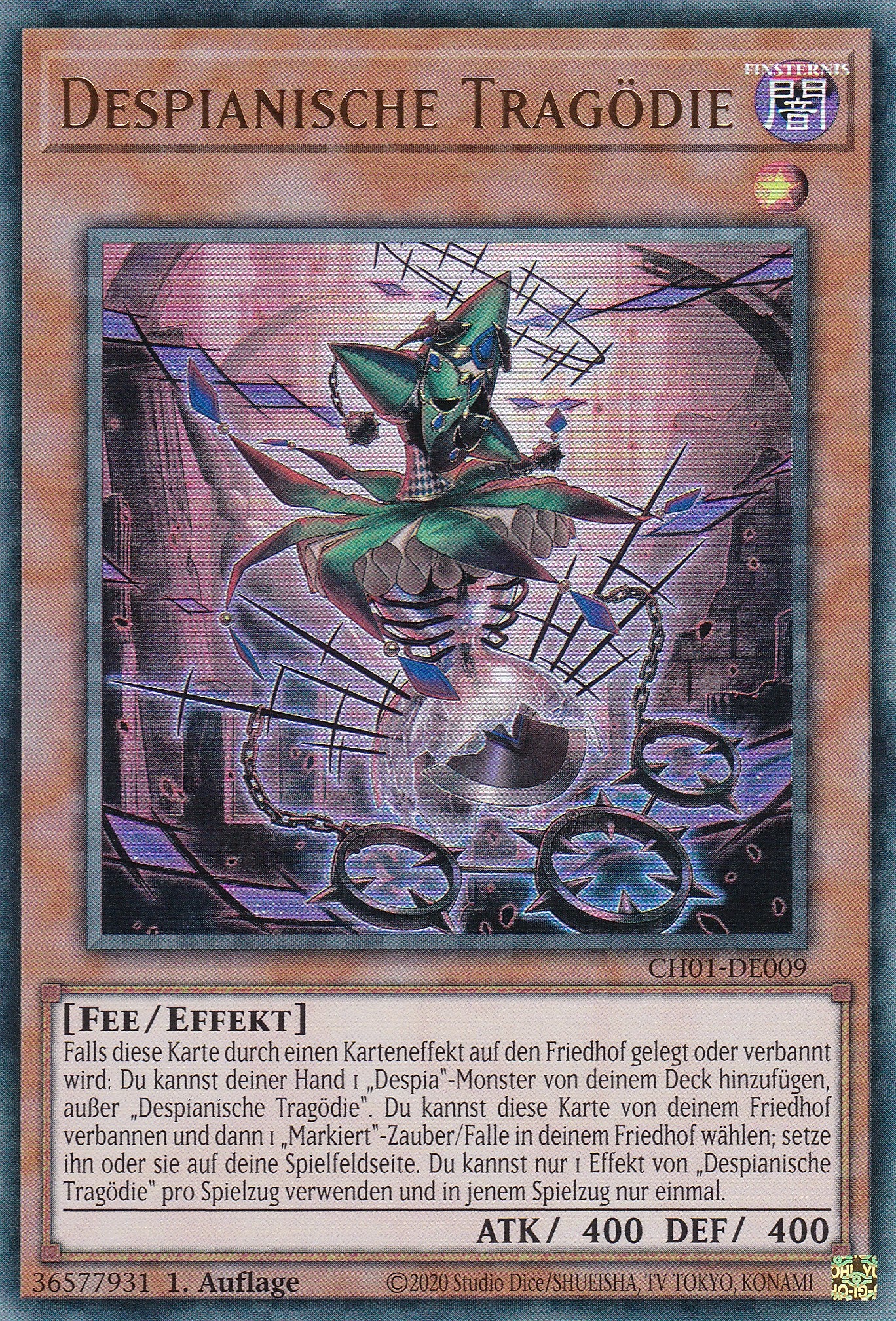 Despianische Tragödie – CH01-DE009 – Ultra Rare – Deutsch – 1. Auflage – The Chronicles Deck: The Fallen & The Virtuous