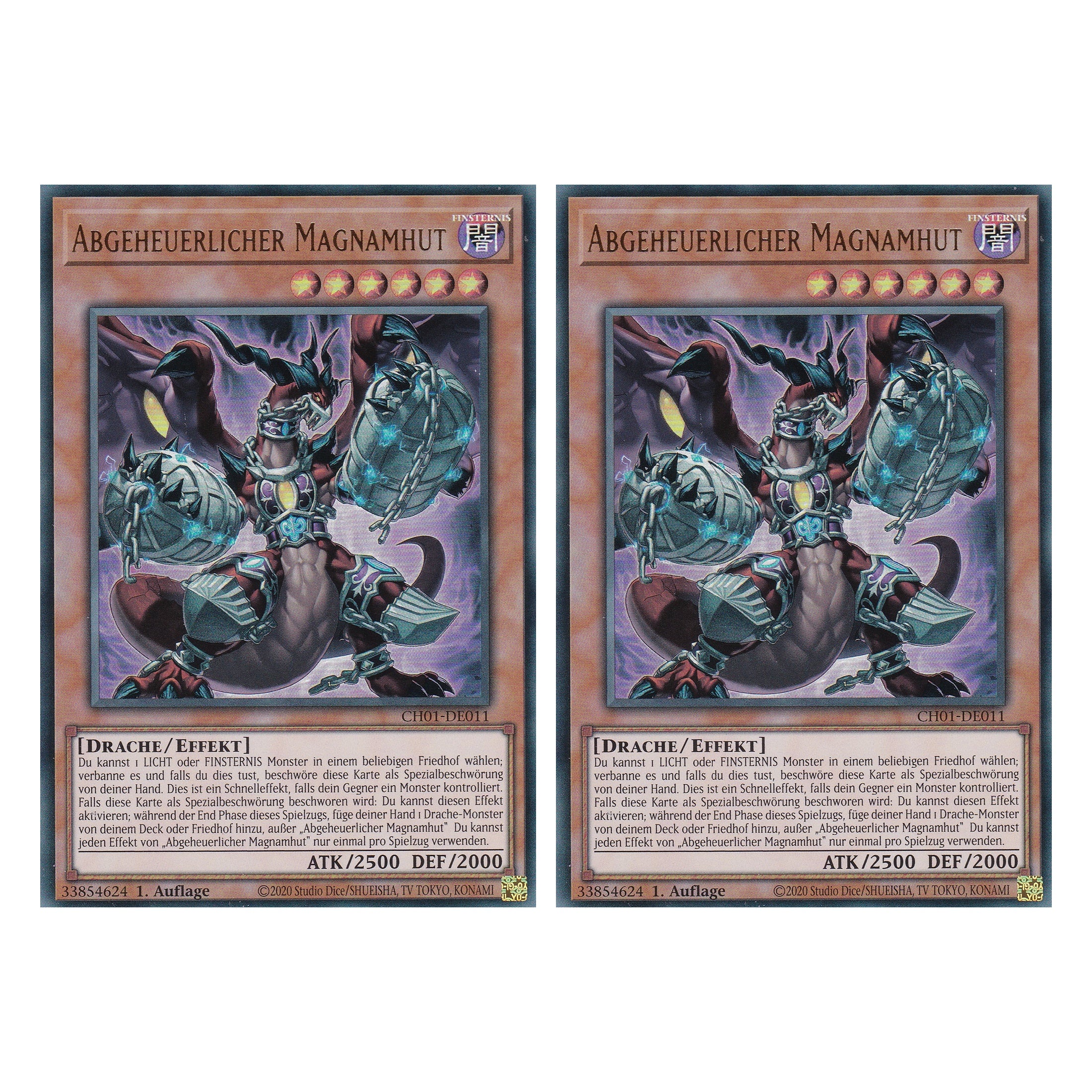 Abgeheuerlicher Magnamhut - CH01-DE011 - Ultra Rare - Deutsch - 1. Auflage - The Chronicles Deck: The Fallen & The Virtuous - Duo Set (2 Stück) - Yugioh