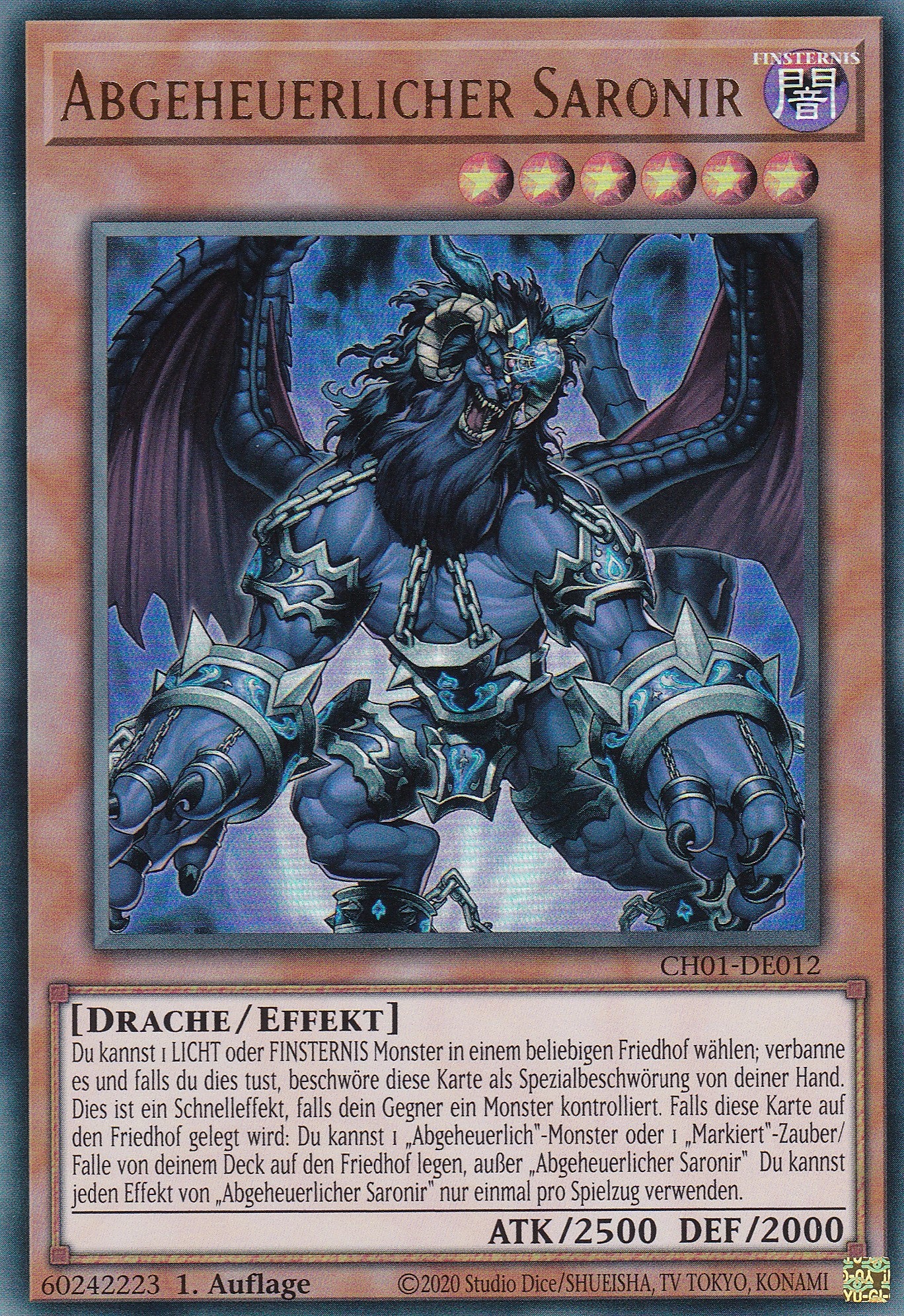 Abgeheuerlicher Saronir – CH01-DE012 – Ultra Rare – Deutsch – 1. Auflage – The Chronicles Deck: The Fallen & The Virtuous