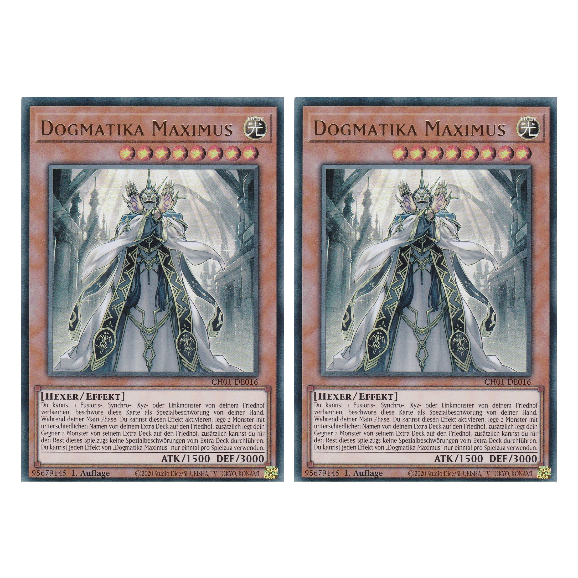 Dogmatika Maximus - CH01-DE016 - Ultra Rare - Deutsch - 1. Auflage - The Chronicles Deck: The Fallen & The Virtuous - Duo Set (2 Stück) - Yugioh