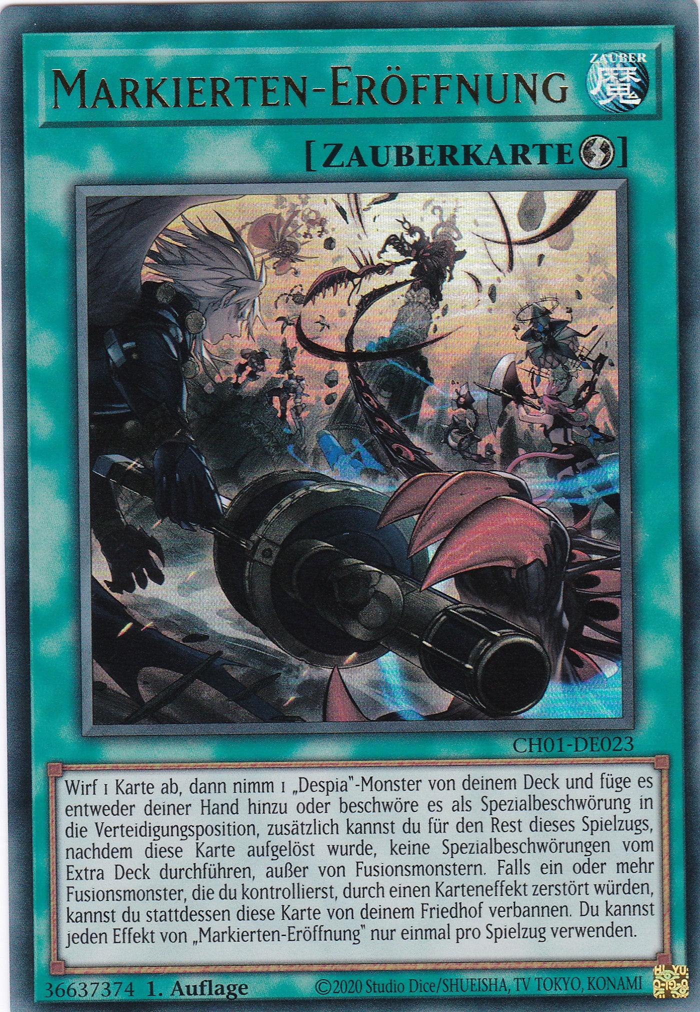 Markierten-Eröffnung – CH01-DE023 – Ultra Rare – Deutsch – 1. Auflage – The Chronicles Deck: The Fallen & The Virtuous