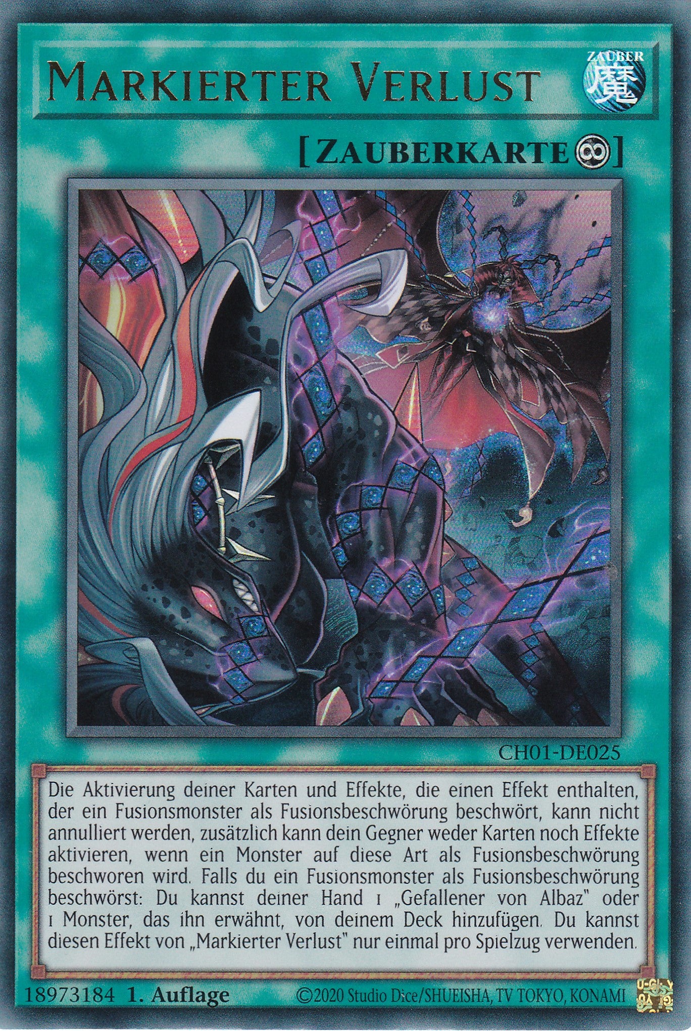 Markierter Verlust – CH01-DE025 – Ultra Rare – Deutsch – 1. Auflage – The Chronicles Deck: The Fallen & The Virtuous