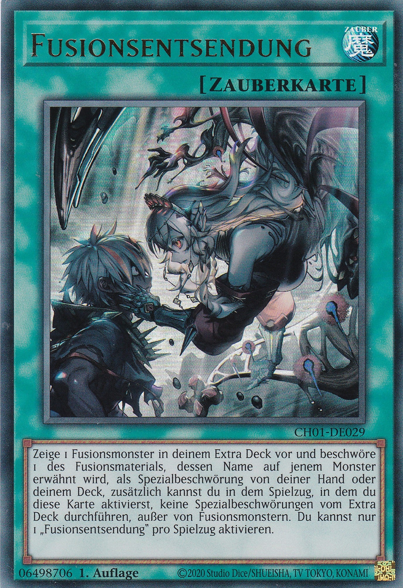 Fusionsentsendung – CH01-DE029 – Ultra Rare – Deutsch – 1. Auflage – The Chronicles Deck: The Fallen & The Virtuous