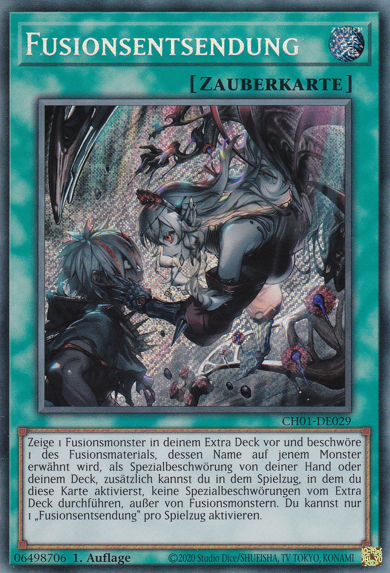 Fusionsentsendung – CH01-DE029 – Secret Rare – Deutsch – 1. Auflage – The Chronicles Deck: The Fallen & The Virtuous