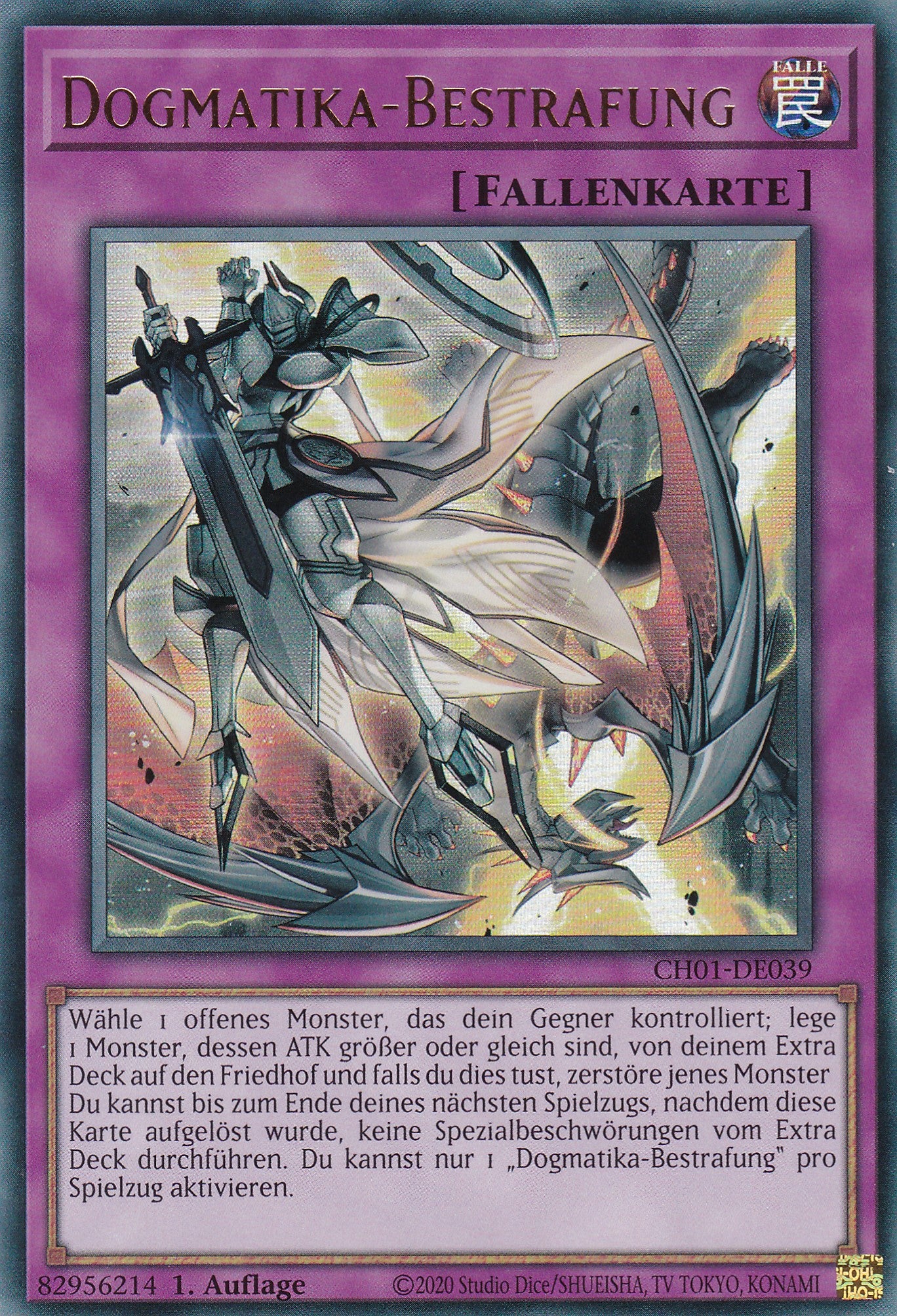 Dogmatika-Bestrafung – CH01-DE039 – Ultra Rare – Deutsch – 1. Auflage – The Chronicles Deck: The Fallen & The Virtuous