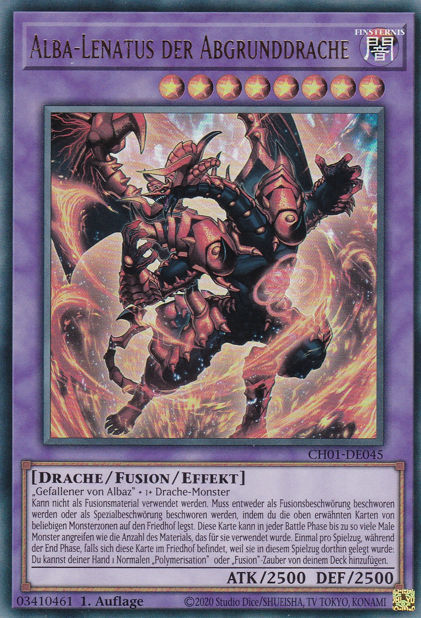 Alba-Lenatus der Abgrunddrache – CH01-DE045 – Ultra Rare – Deutsch – 1. Auflage – The Chronicles Deck: The Fallen & The Virtuous