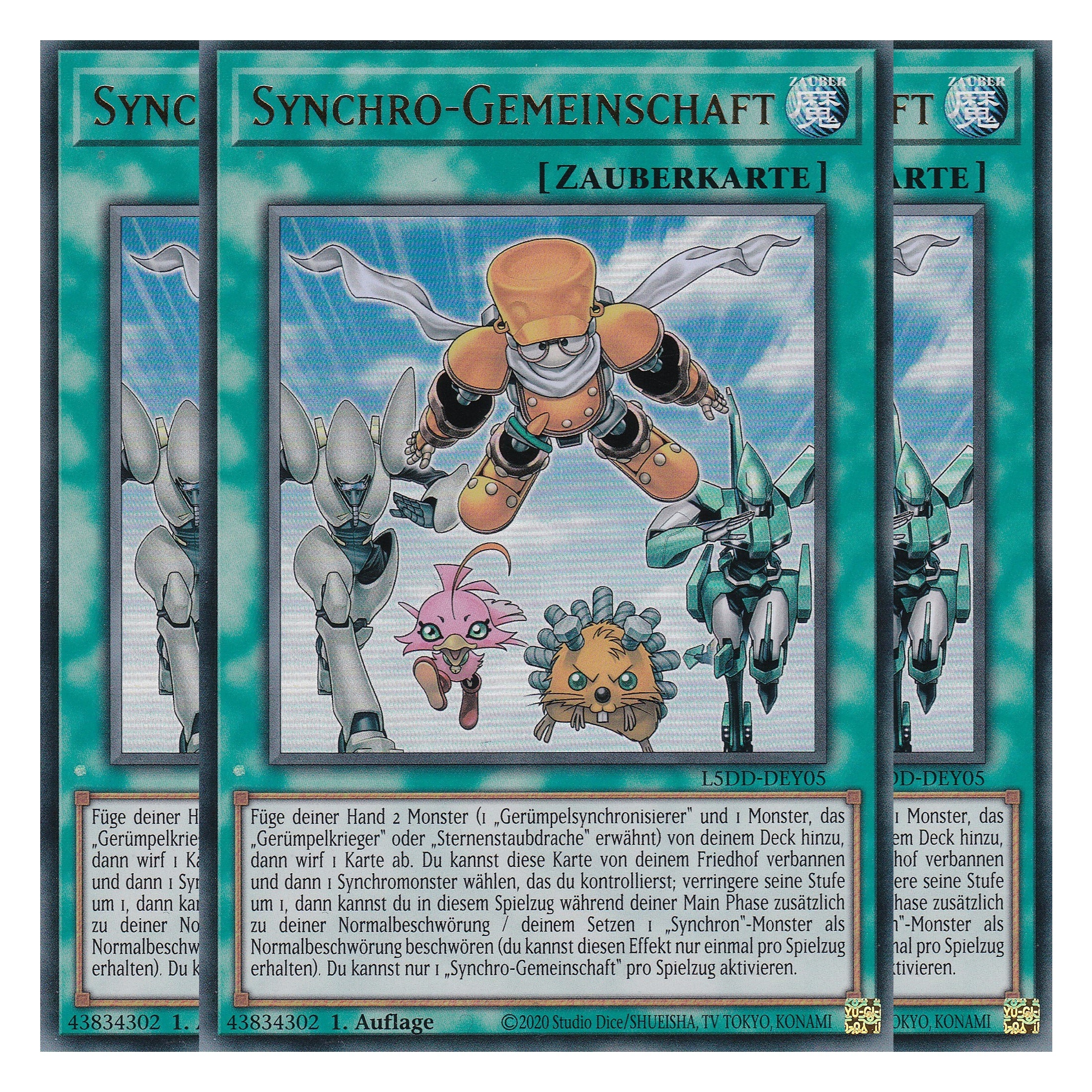 Synchro-Gemeinschaft - L5DD-DEY05 - Ultra Rare - Deutsch - 1. Auflage - Legendary 5D's Decks - Playset (3 Kopien) - Yu-Gi-Oh!