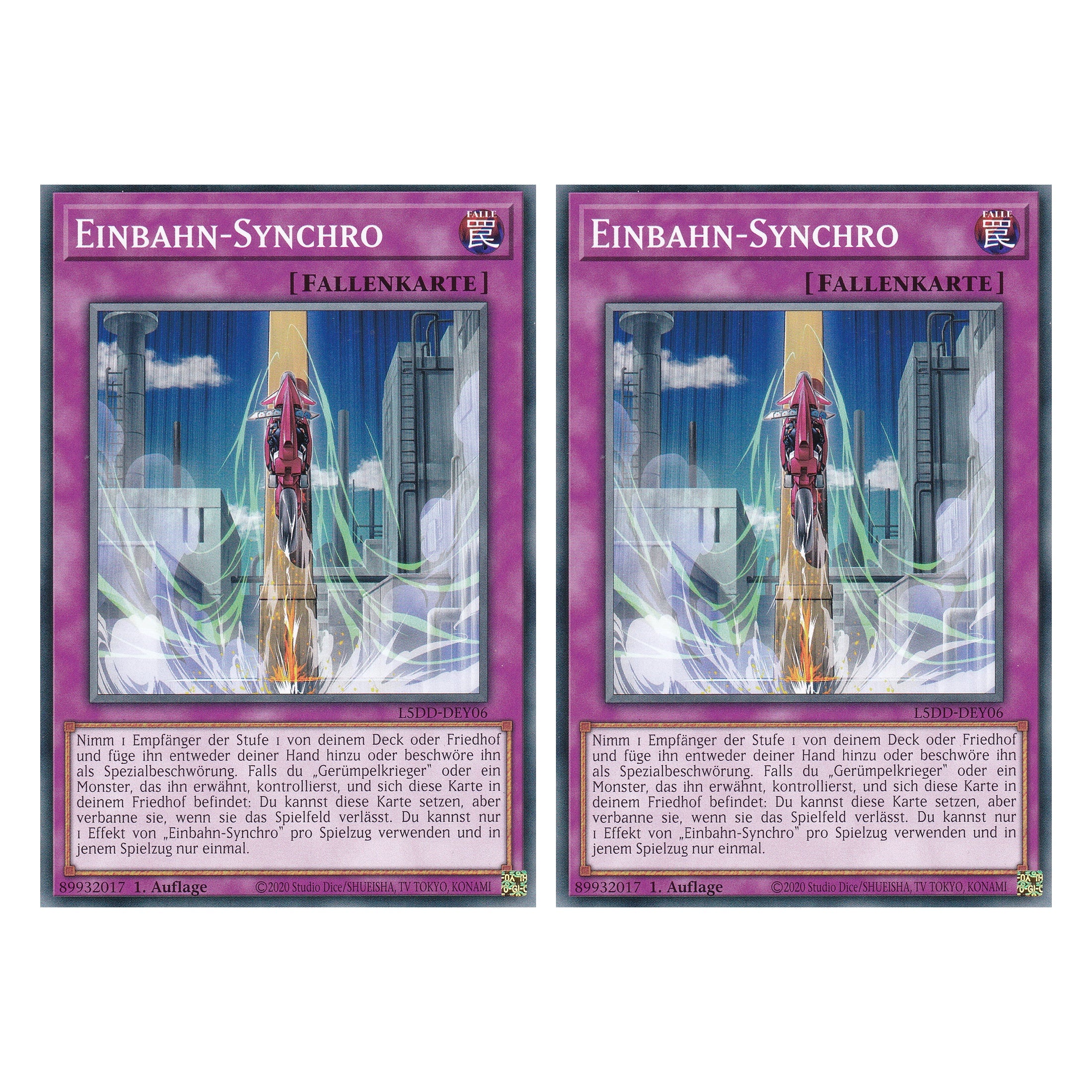 Einbahn-Synchro - L5DD-DEY06 - Common - Deutsch - 1. Auflage - Legendary 5D's Decks - Duo Set (2 Stück) - Yu-Gi-Oh!