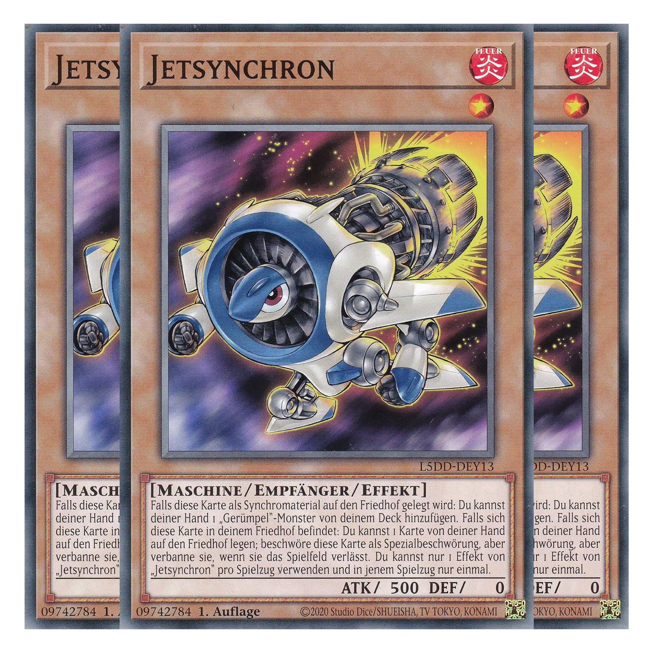 Jetsynchron - L5DD-DEY13 - Common - Deutsch - 1. Auflage - Legendary 5D's Decks - Playset (3 Kopien) - Yu-Gi-Oh!