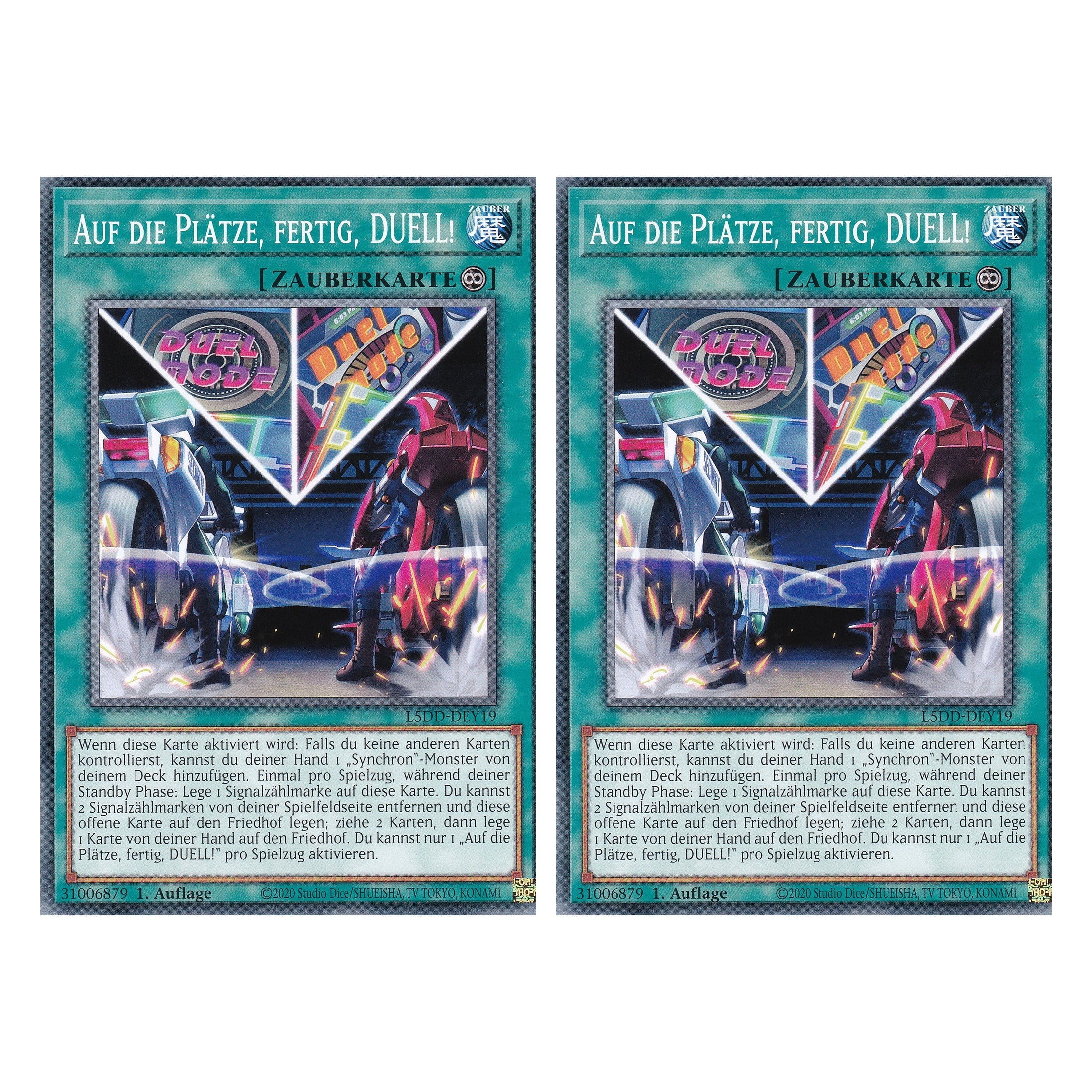 Auf die Plätze, fertig, DUELL! - L5DD-DEY19 - Common - Deutsch - 1. Auflage - Legendary 5D's Decks - Duo Set (2 Stück) - Yu-Gi-Oh!